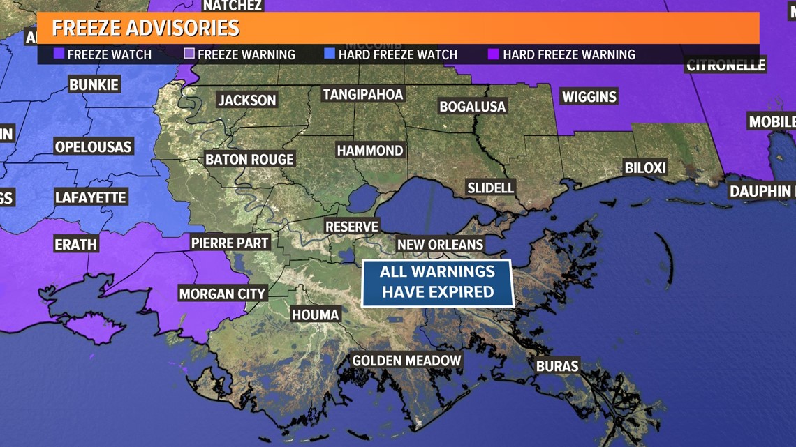 Freeze Warnings Expired For Southeast Louisiana | Wwltv.com