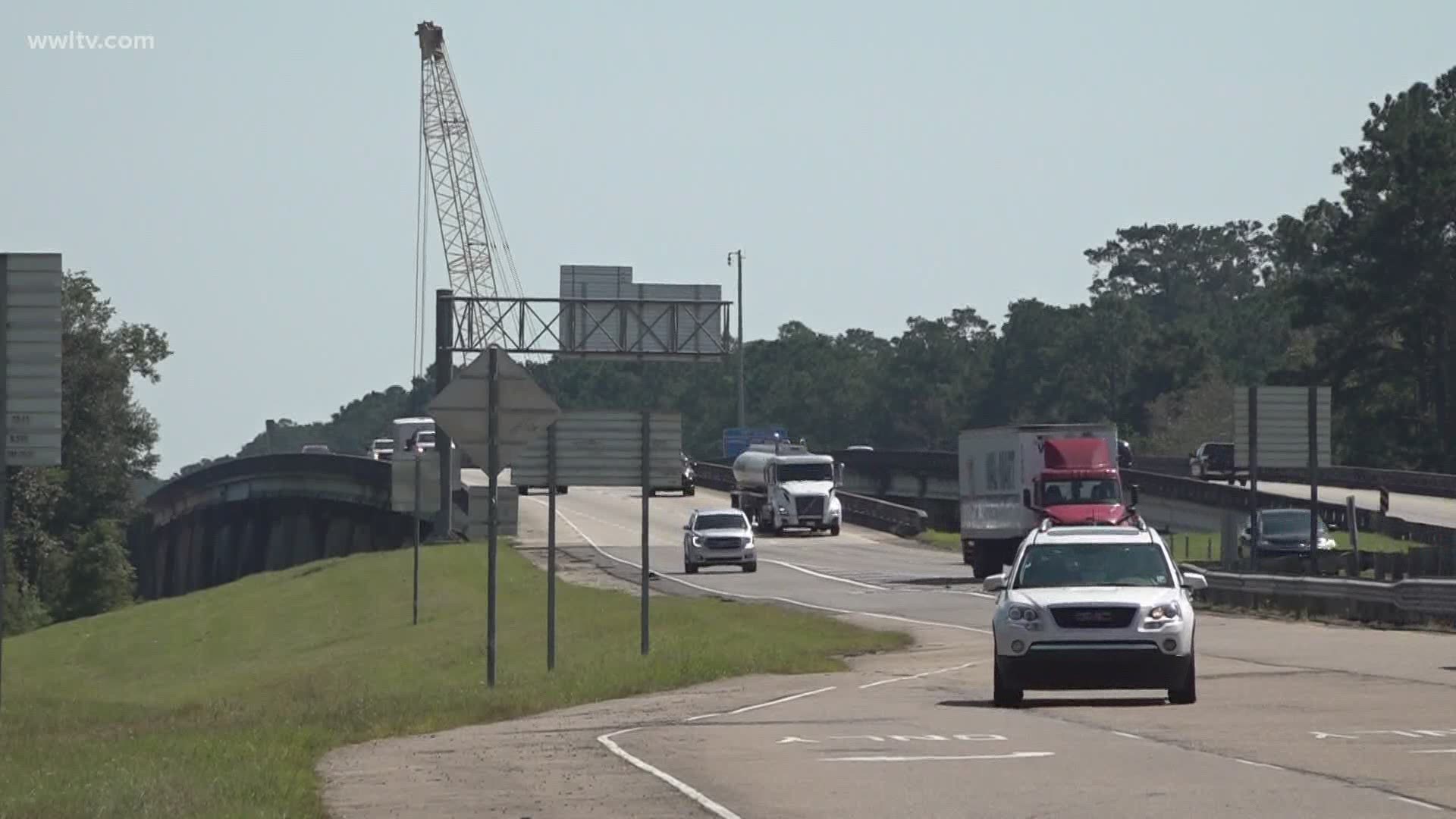 The project is for a 9-mile stretch of I-12 that will be widened from four lanes to six lanes.