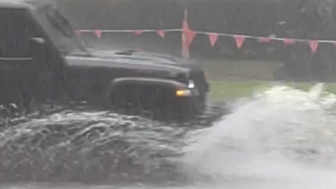 Street flooding New Orleans Uptown