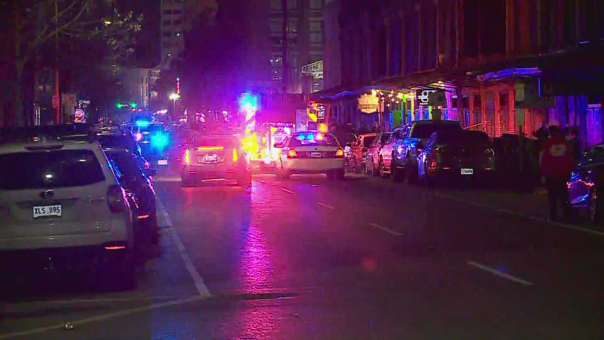 A man and a woman were shot in the CBD early Wednesday morning.