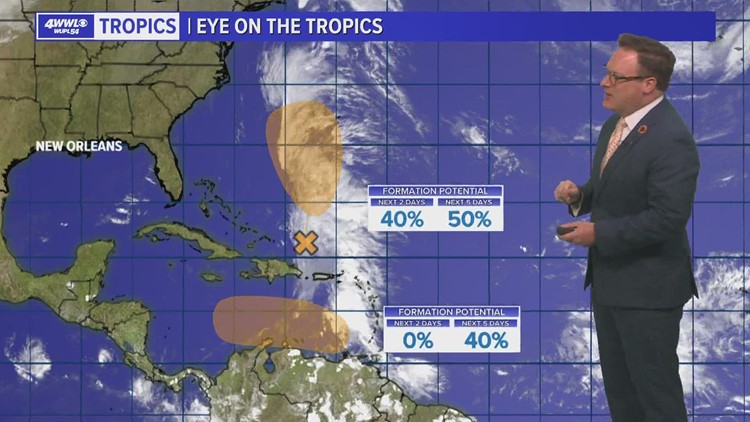 Wednesday evening tropical update: 2 areas being watched