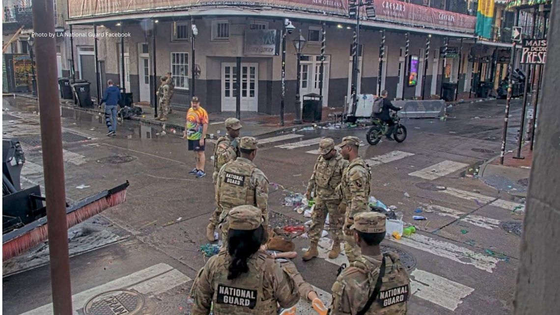 Louisiana National Guard shoves man to ground on Bourbon Street, raising questions about practices