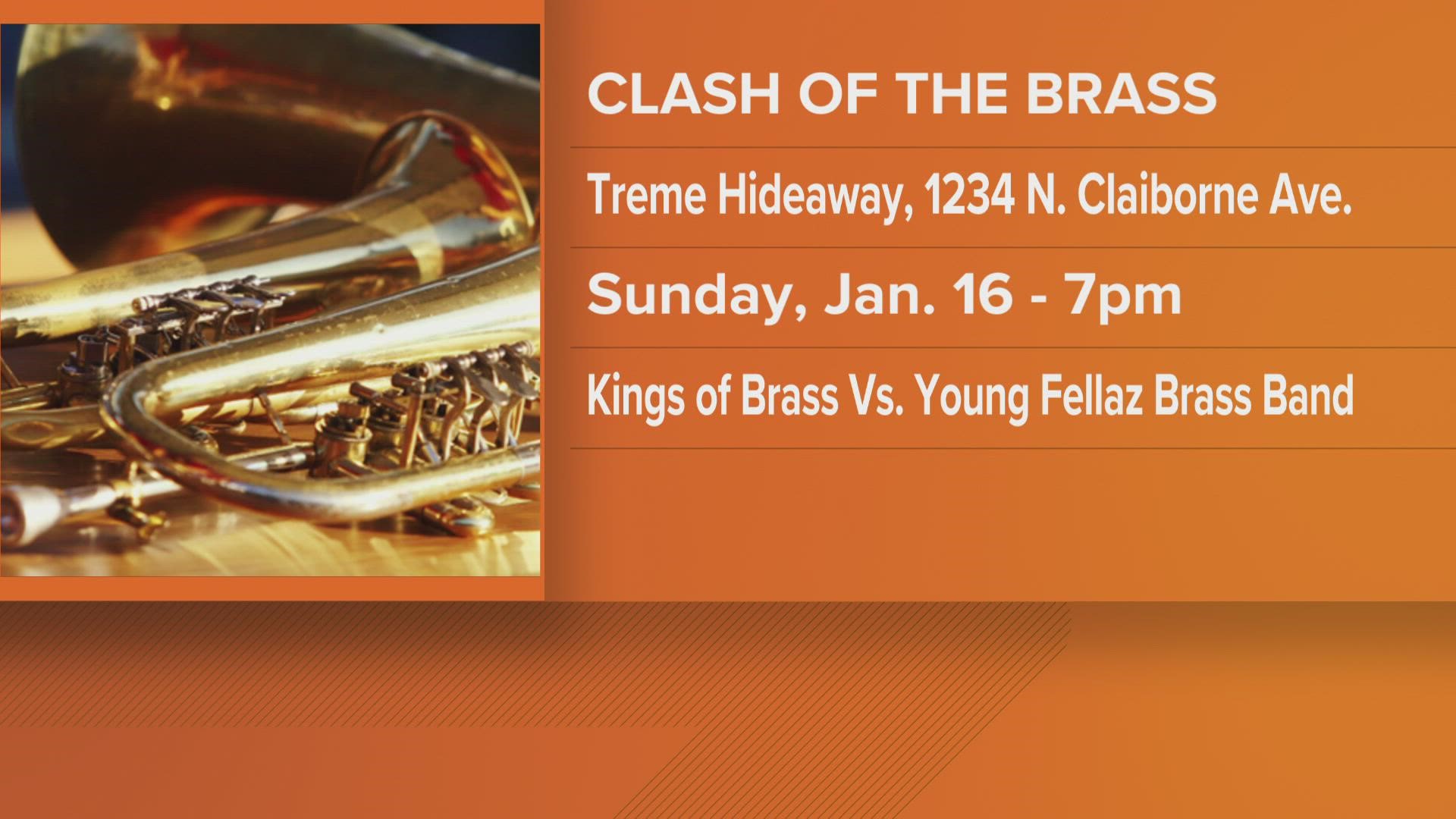 Kings of the Brass will take on the Young Fellaz Brass Band