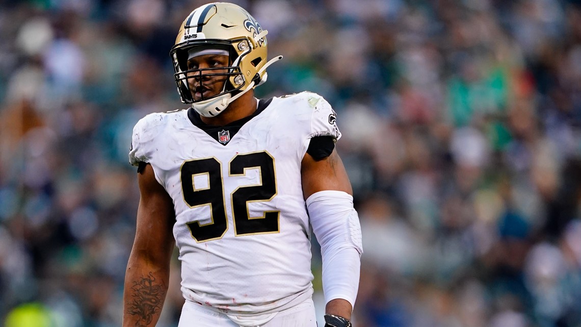 New Orleans Saints exercise defensive end Marcus Davenport's fifth