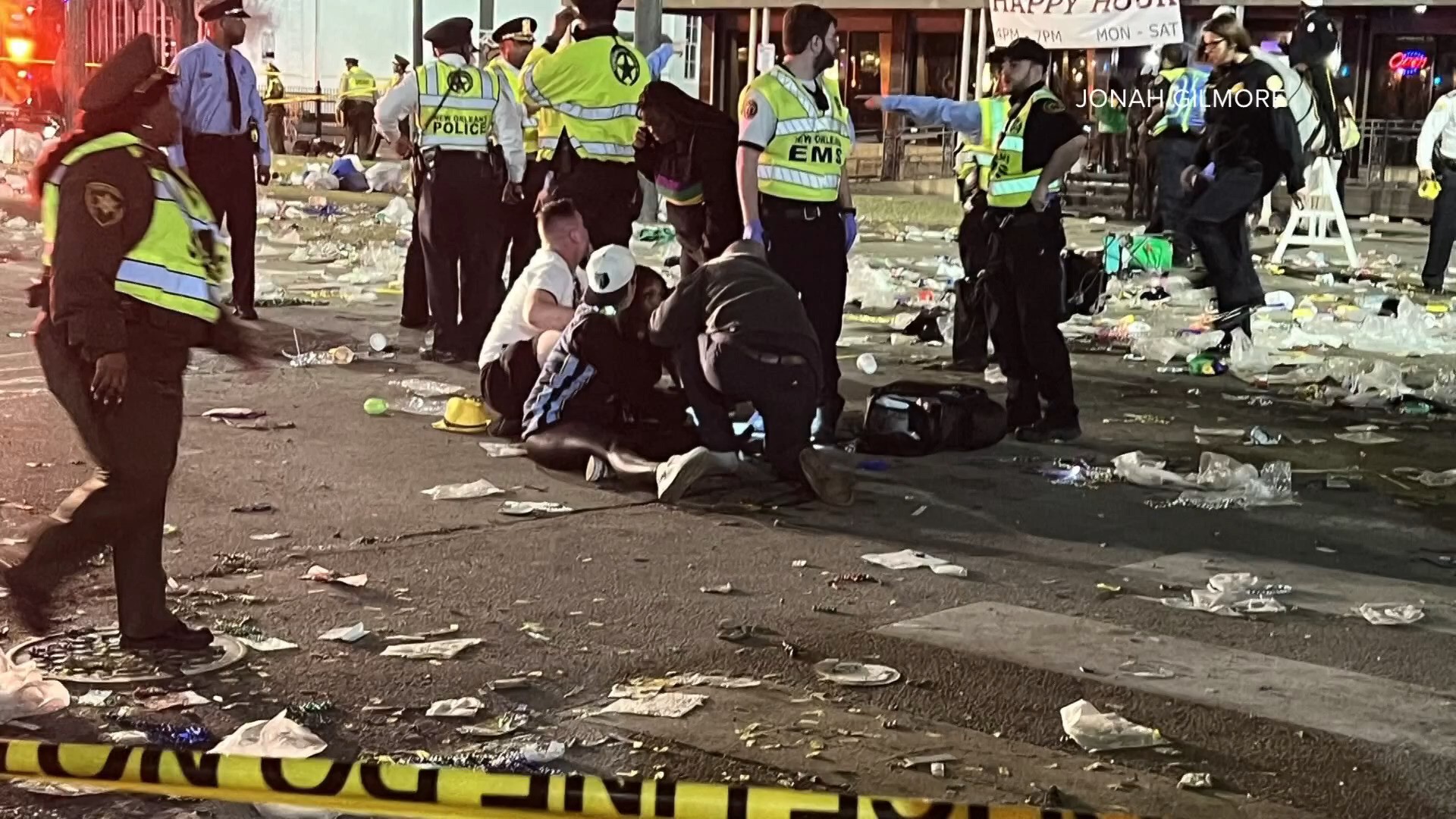 An eyewitness said that when the shots started flying, people were falling all over the place trying to get away and leaving their belongings behind.