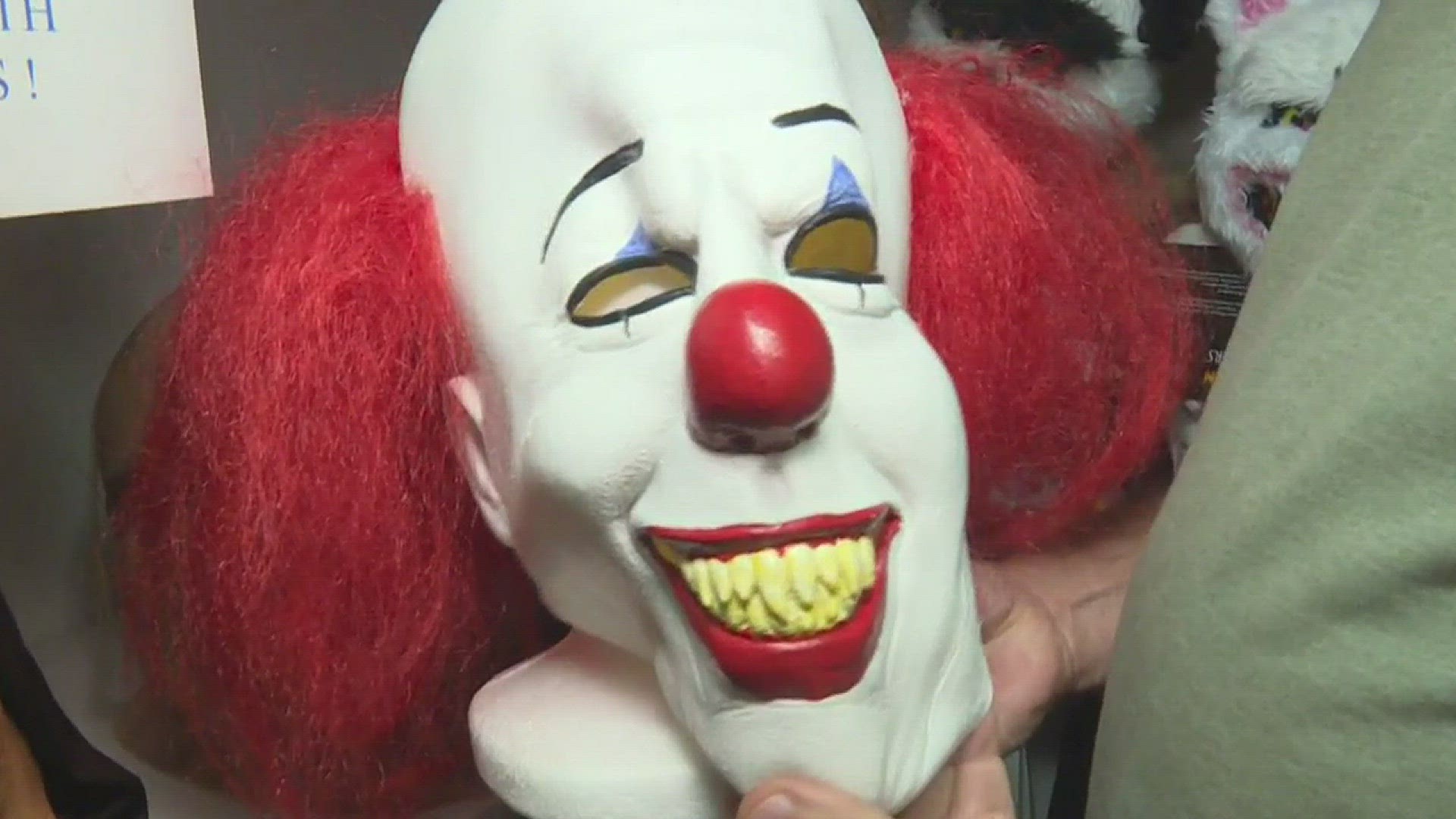 Ashley Rodrigue talks to people about Target pulling creepy clown masks from its shelves.