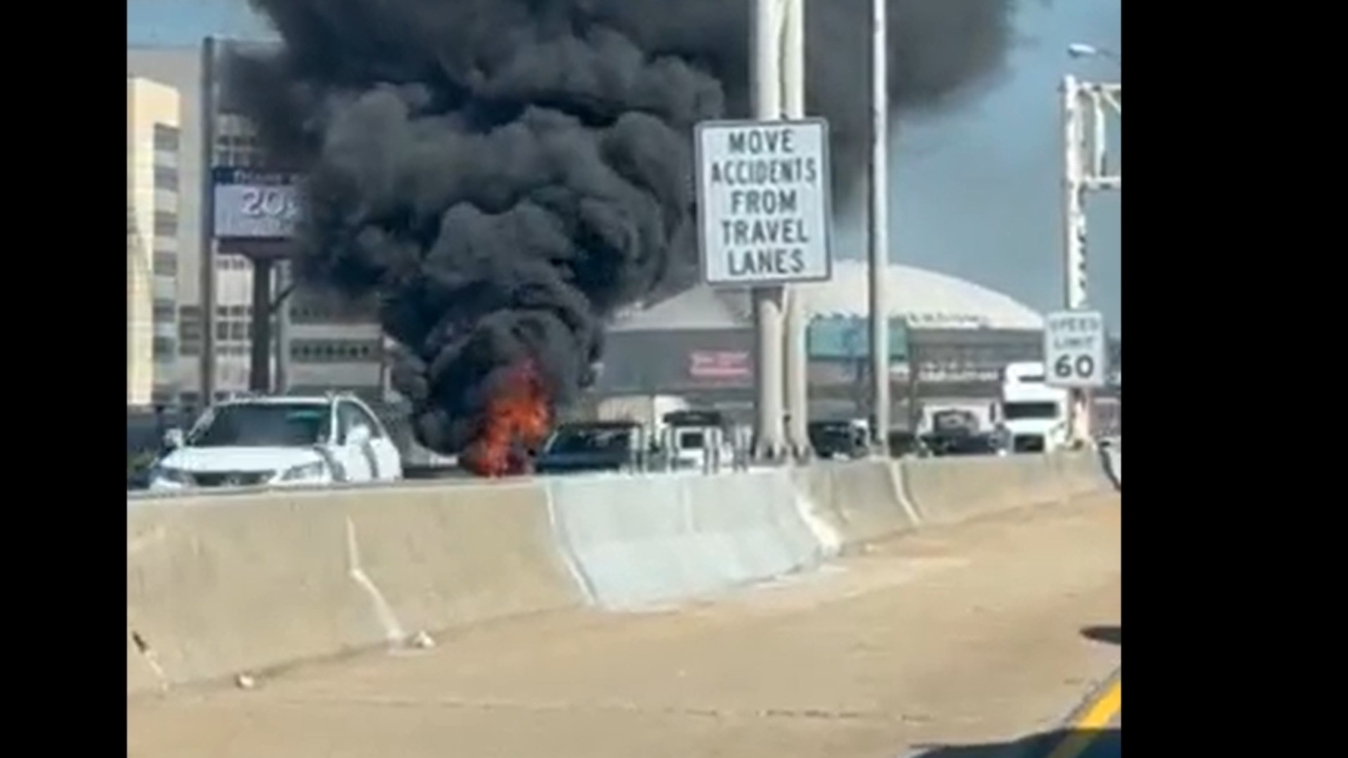 Semi- truck catches fire on interstate