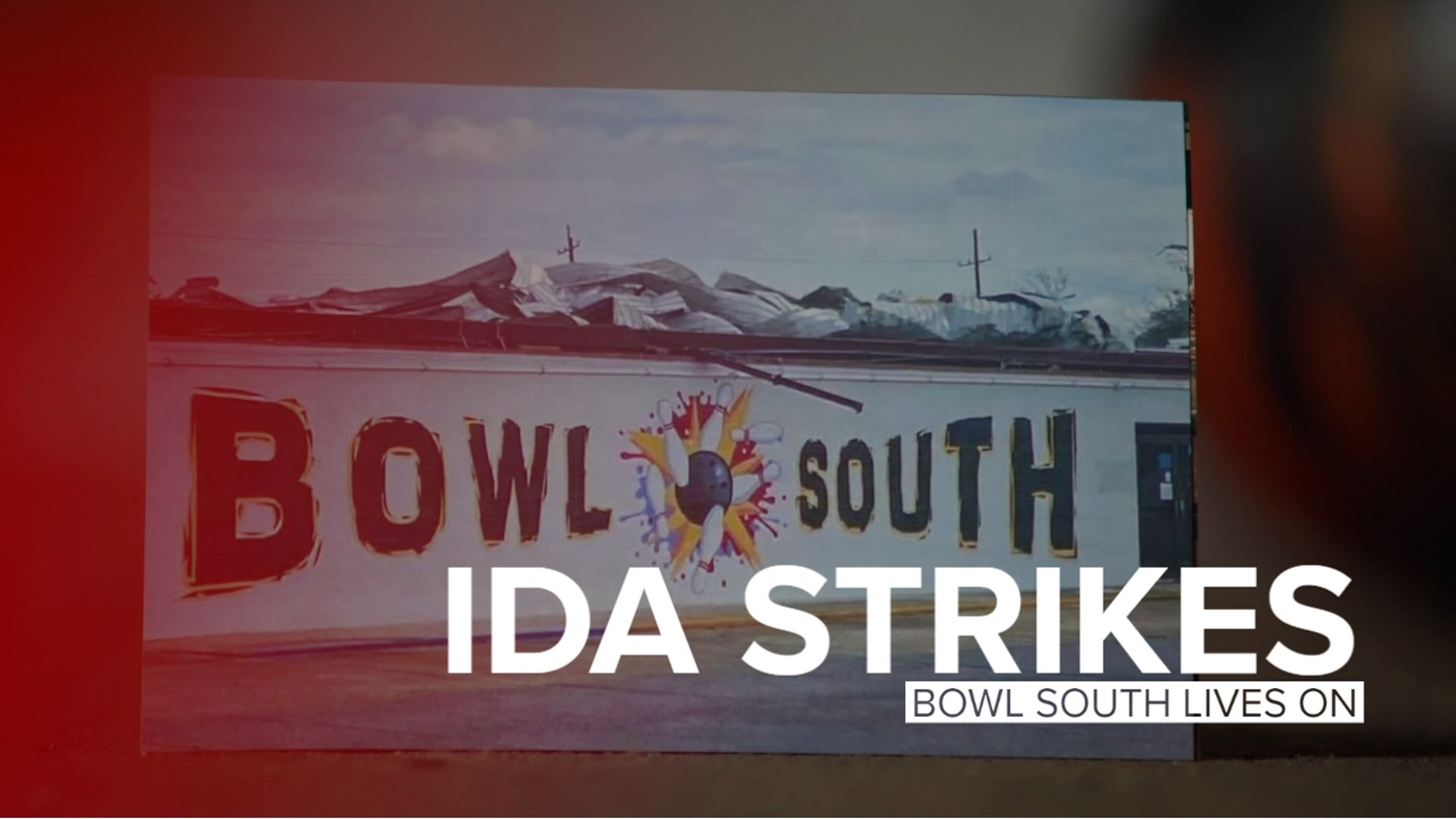 Katie Moore looks at the owner of a bowling alley who had her livelihood destroyed in Hurricane Ida, but who has given parts of what survived to other alleys.