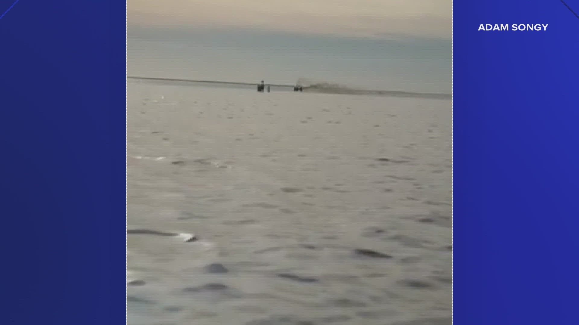 Video shows a possible oil leak from wellheads in Barataria Bay.