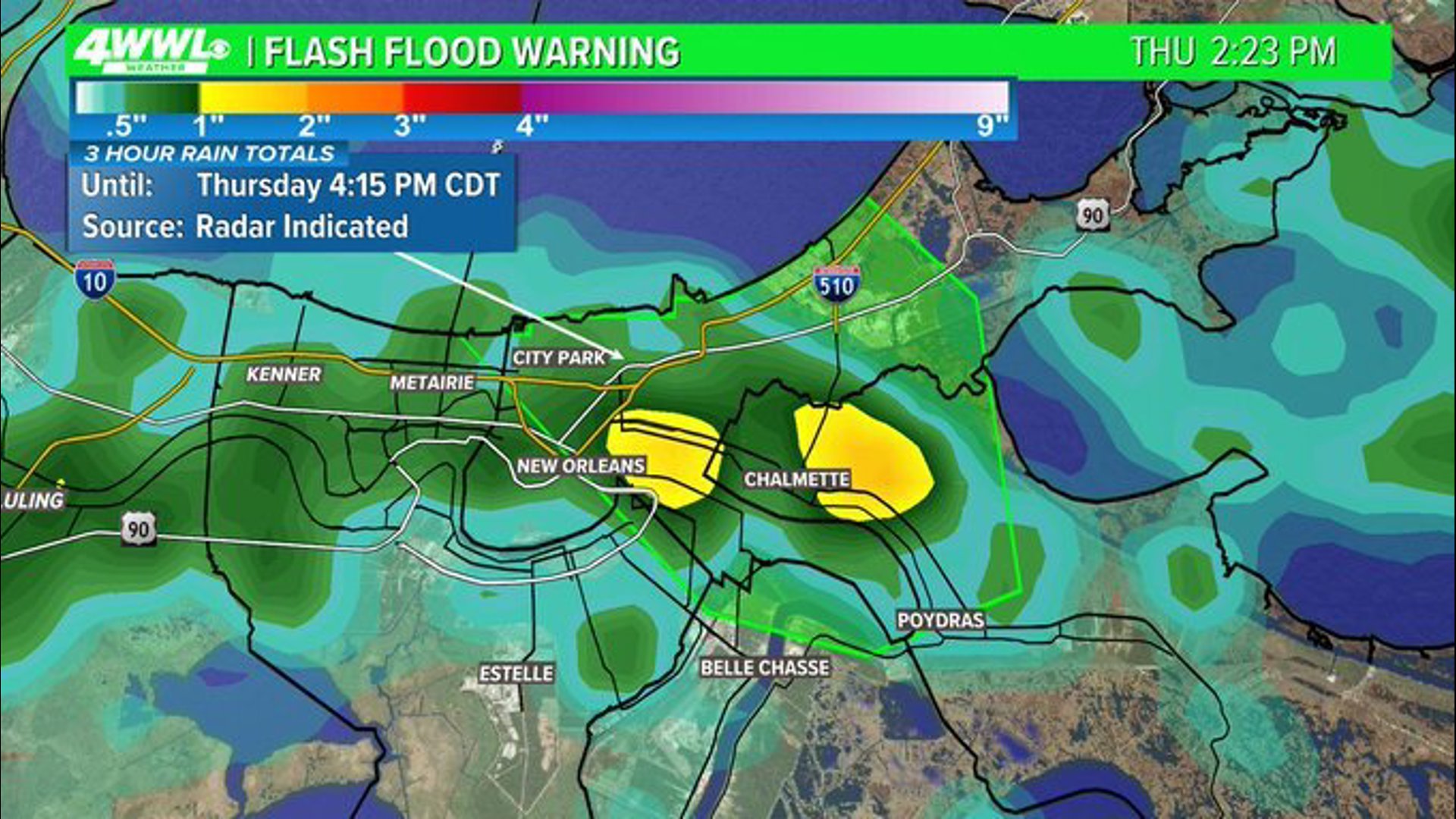 Flood Warning issued for parts of New Orleans Metro, neutral ground ...