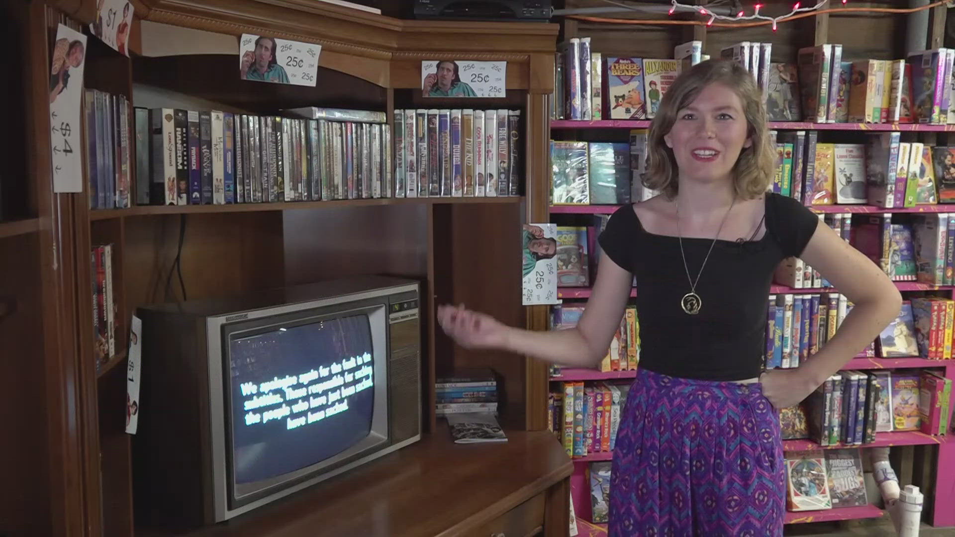 The local video store has a collection of 2,000 VHS tapes, DVDS and more.