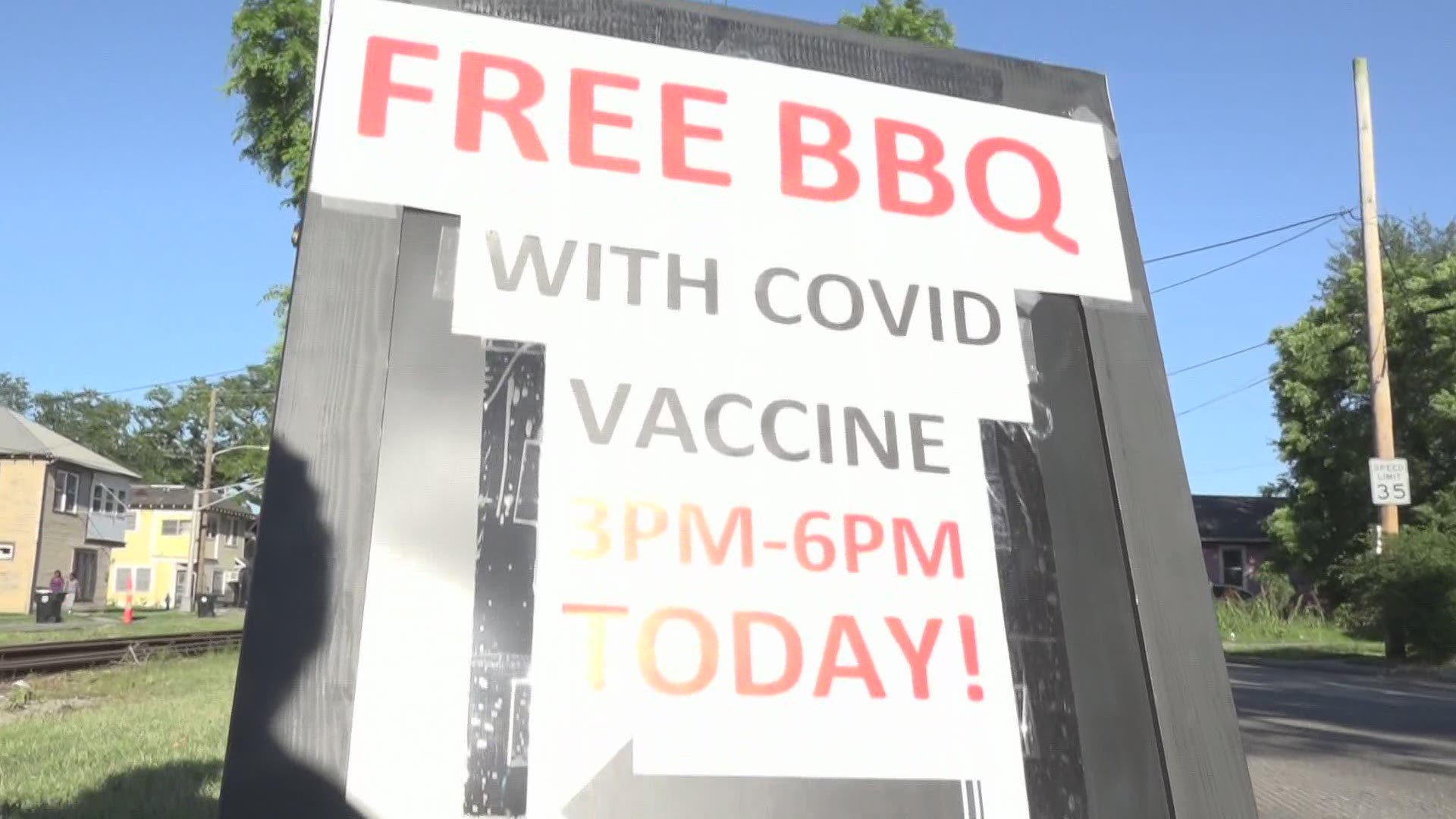 A vaccination event in the lower ninth ward made it possible for residents young and old to get a shot and a plate of food.