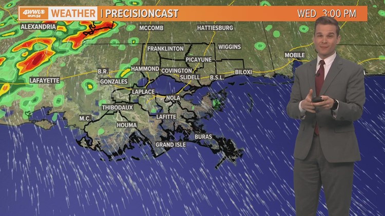 Morning showers then storms likely late Wednesday