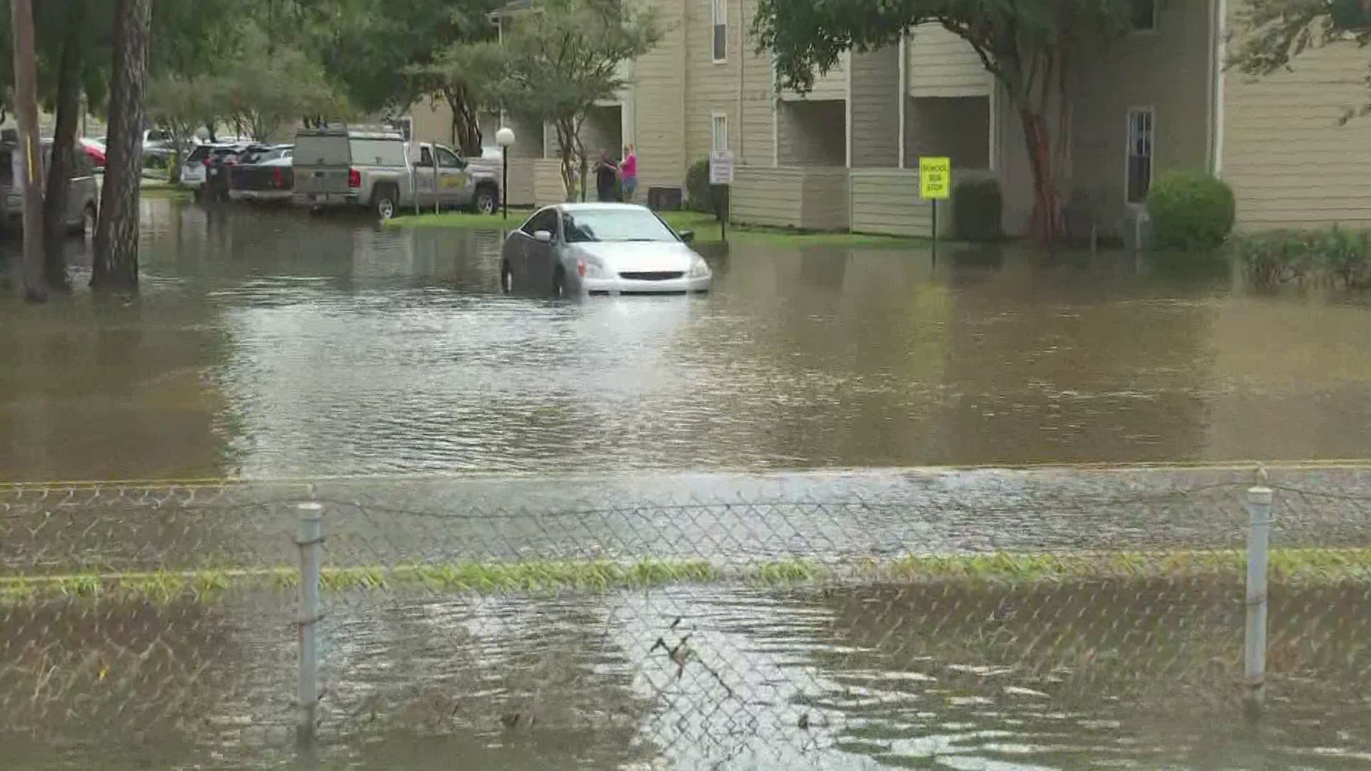 Some places in Mandeville had more than 7 inches of rain overnight, causing street flooding and some to get into homes and cars.