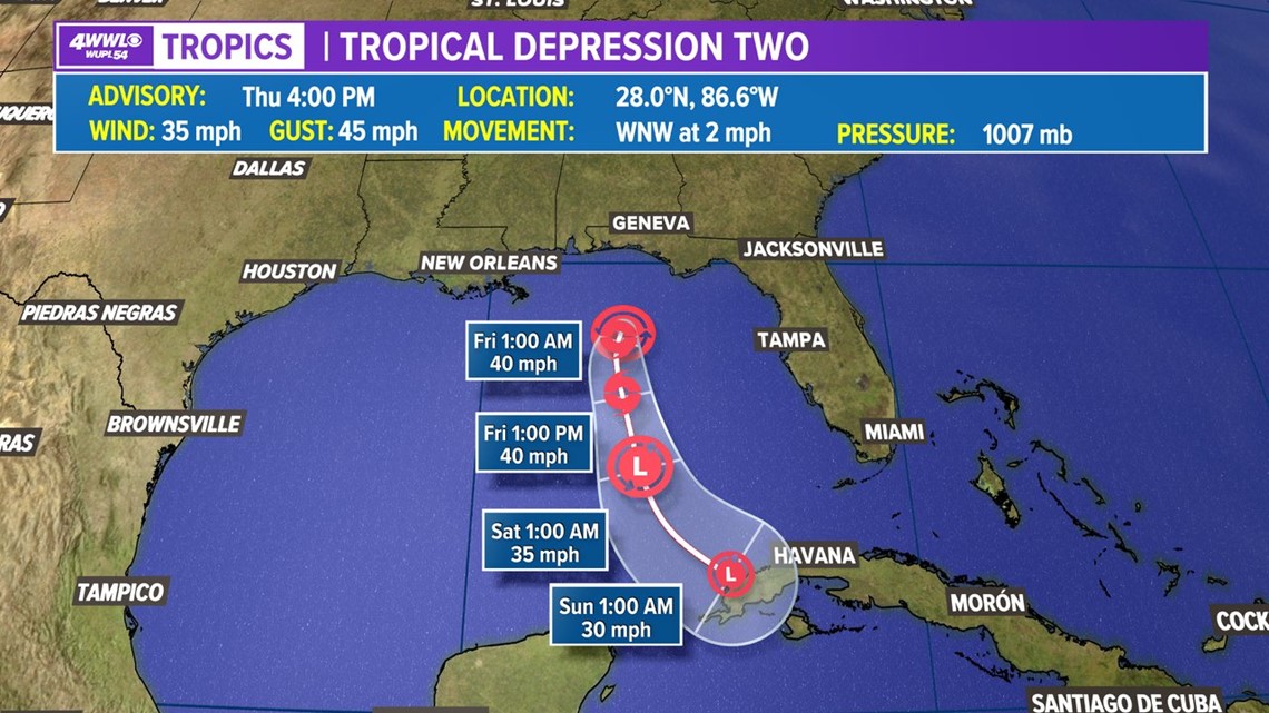 Tropical Depression 2 forms in Gulf of Mexico