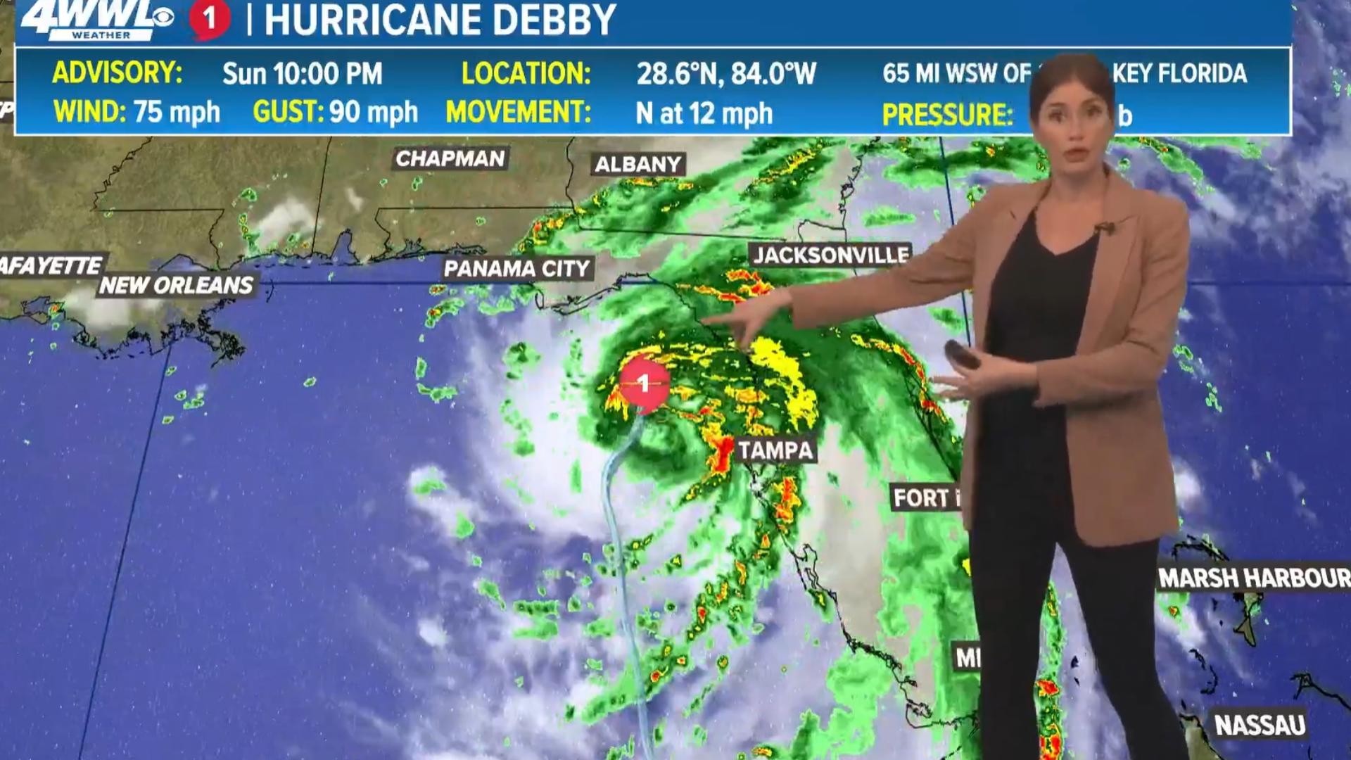Meteorologist Alexandra Cranford has the latest on Hurricane Debby.