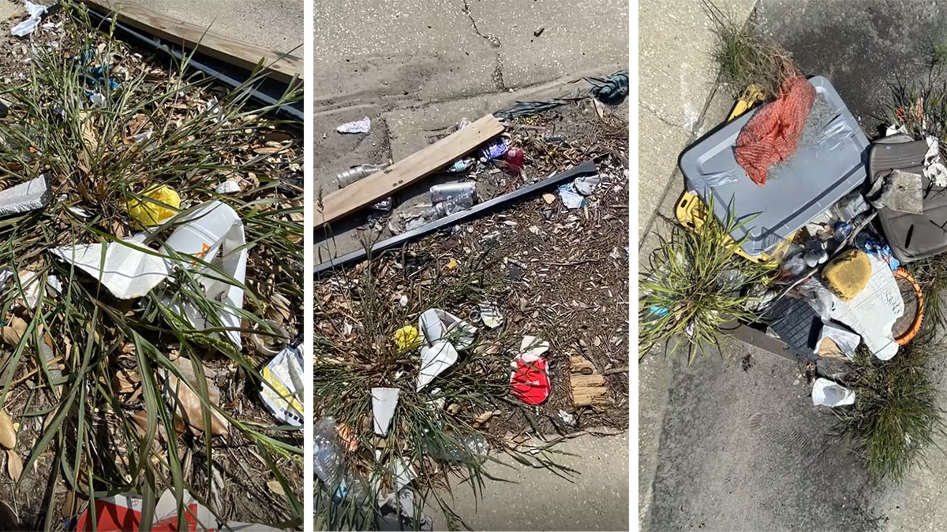 Just about every catch basin along I-10 near where Orleans and Jefferson Parishes meet was clogged and full of debris.