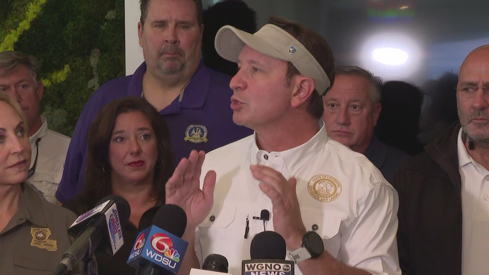 Governor Jeff Landry, local officials meet at MSY to discuss Hurricane Francine recovery