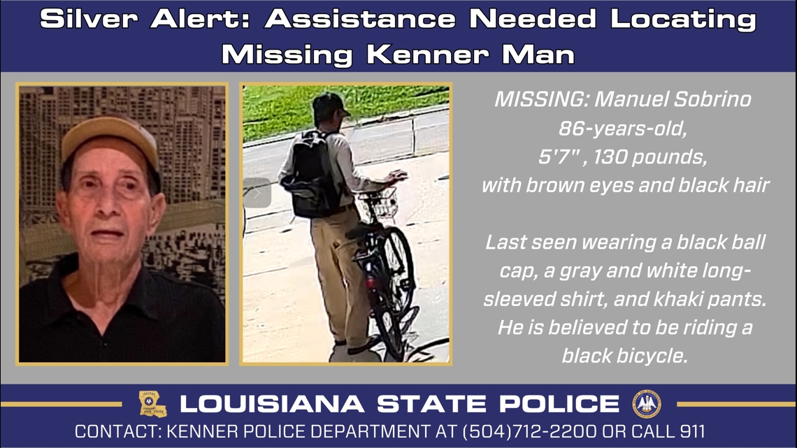 State Police issue Silver Alert for 86-Year-Old Missing in Kenner ...