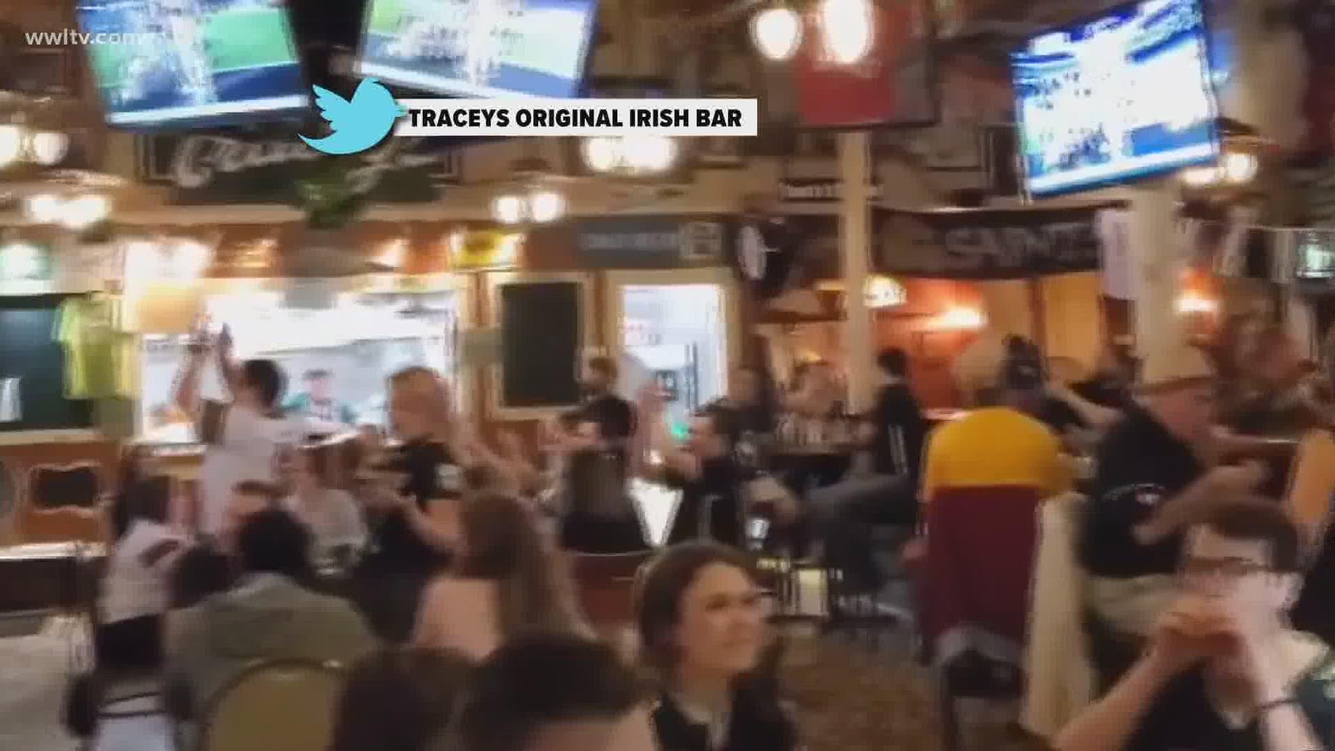 Tracy's shut down by the city of New Orleans after they tweeted a video of a crowded venue during the Saints game.