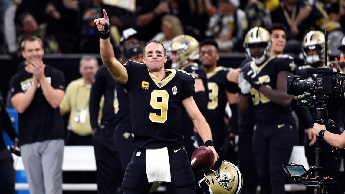 NFC quarterback Drew Brees of the New Orleans Saints (9) throws a pass  during the Pro Bowl, Sunday, Jan. 26, 2020, at Camping World Stadium in  Orlando, Florida. (Photo by IOS/ESPA-Images Stock