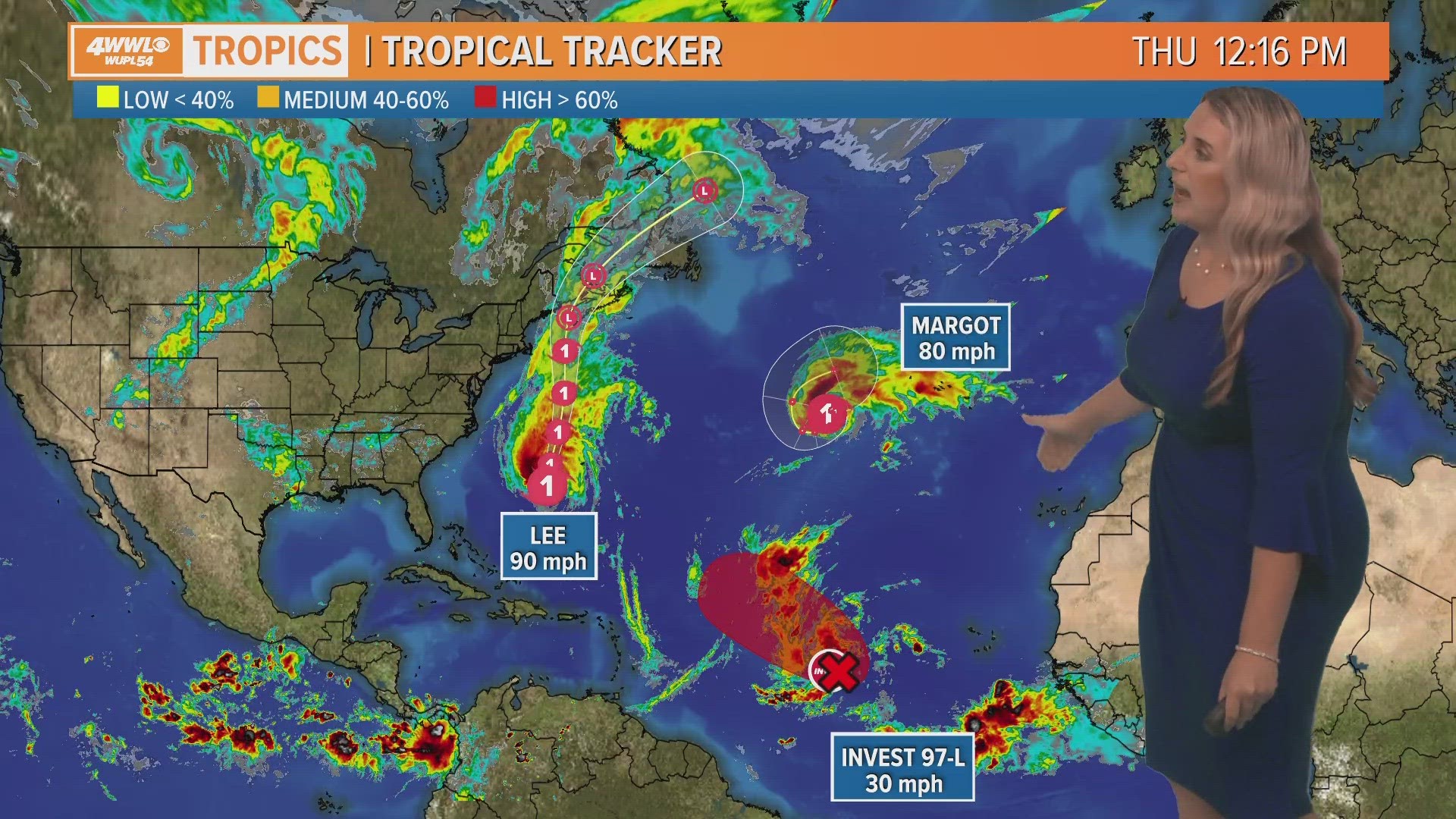 Noon Tropical Update: Lee Weakens To Cat 1 Over Bermuda | Wwltv.com