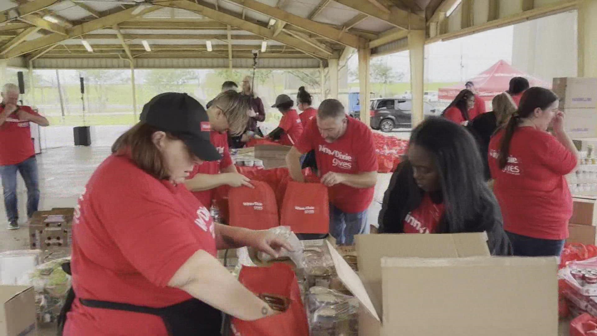 Groceries will be provided by Winn Dixie and hot meals from Second Harvest to more than 300 families.