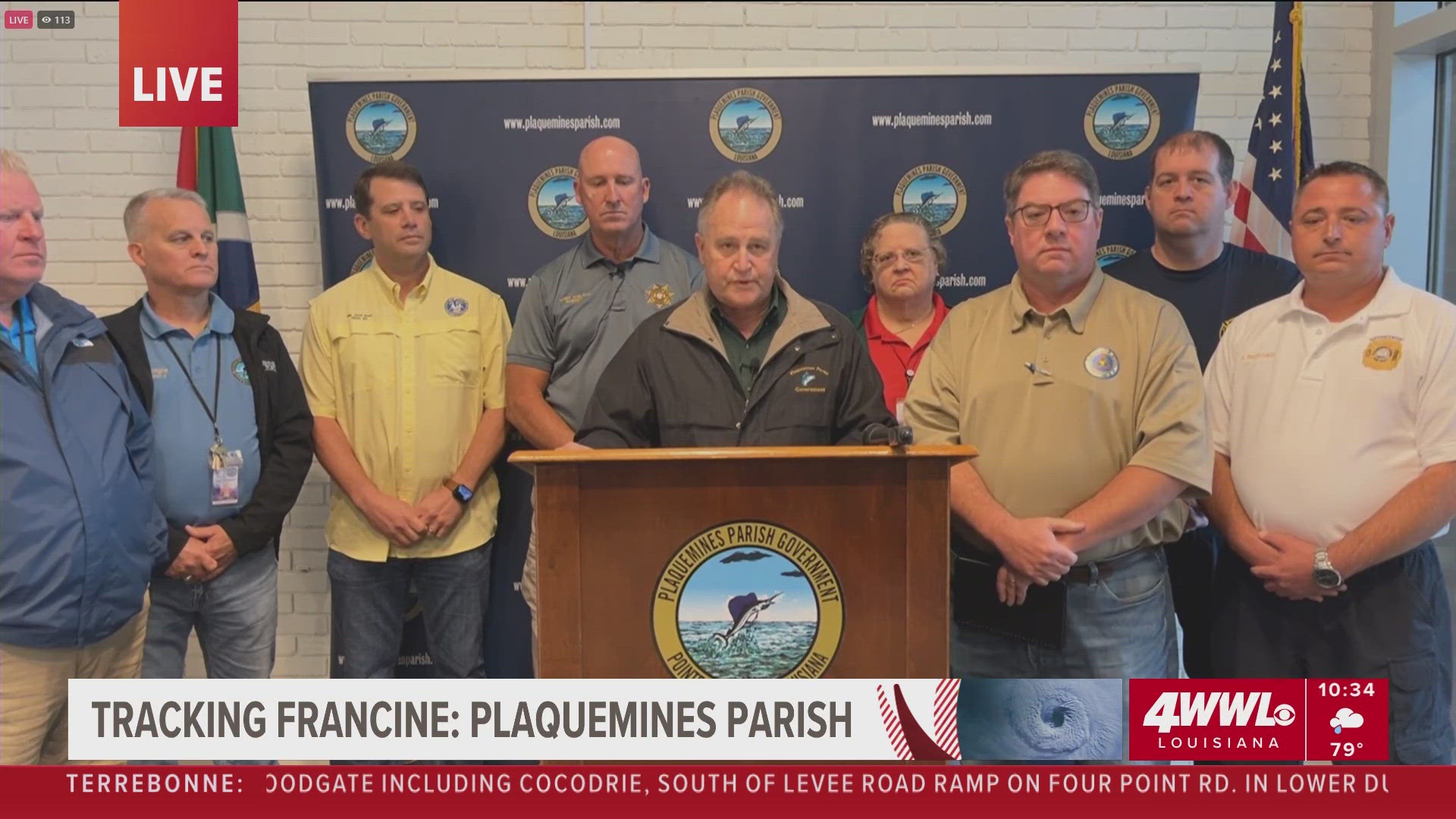 Leaders with Plaquemines Parish give an update on Hurricane Francis, current evacuation orders and where shelters are available.