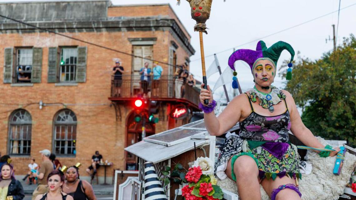 This whimsical Royal Street parade celebrates the foolish side of New Orleans