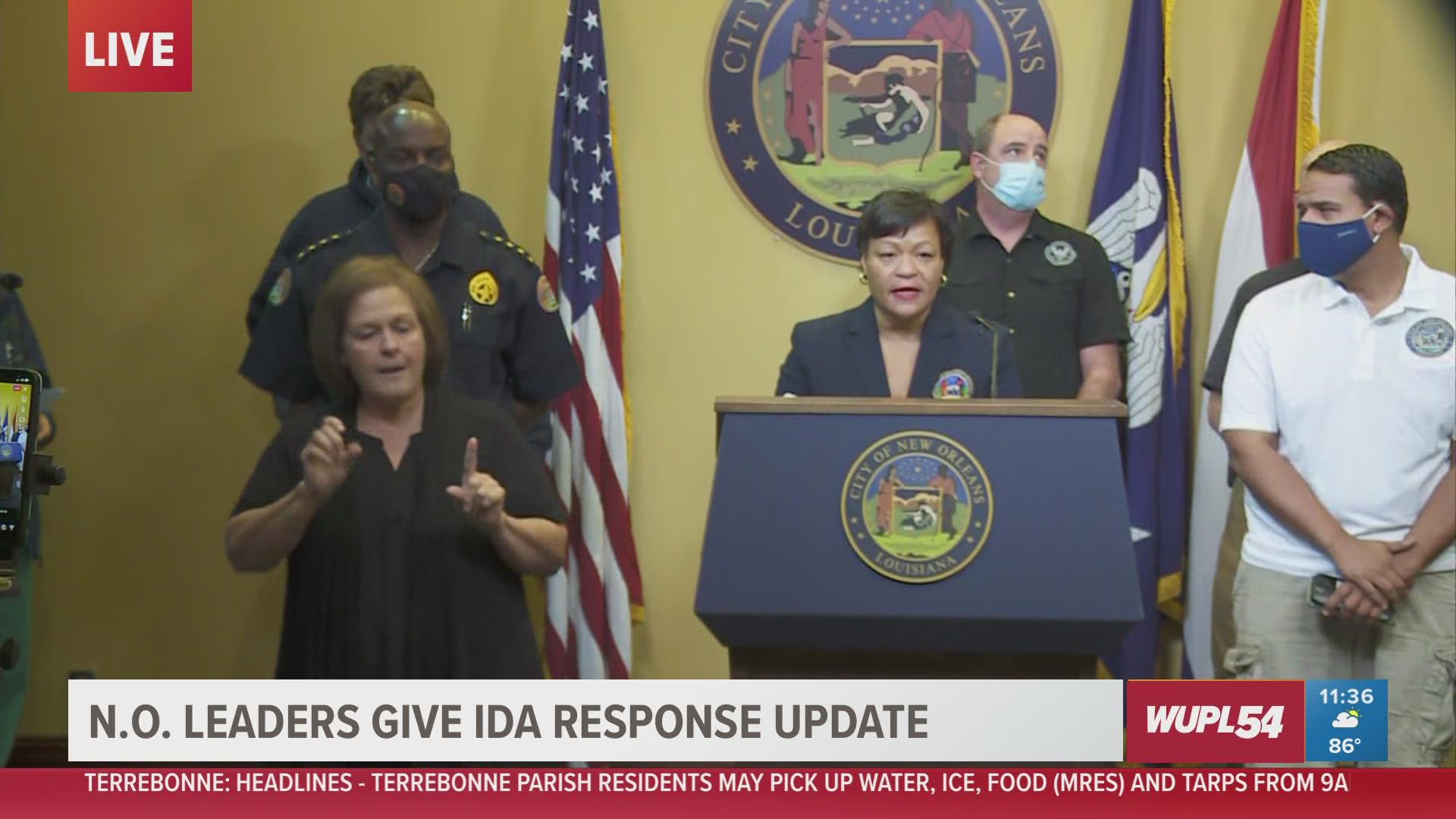 New Orleans Mayor LaToya Cantrell says the city has made a lot of progress in a short amount of time since Hurricane Ida hit