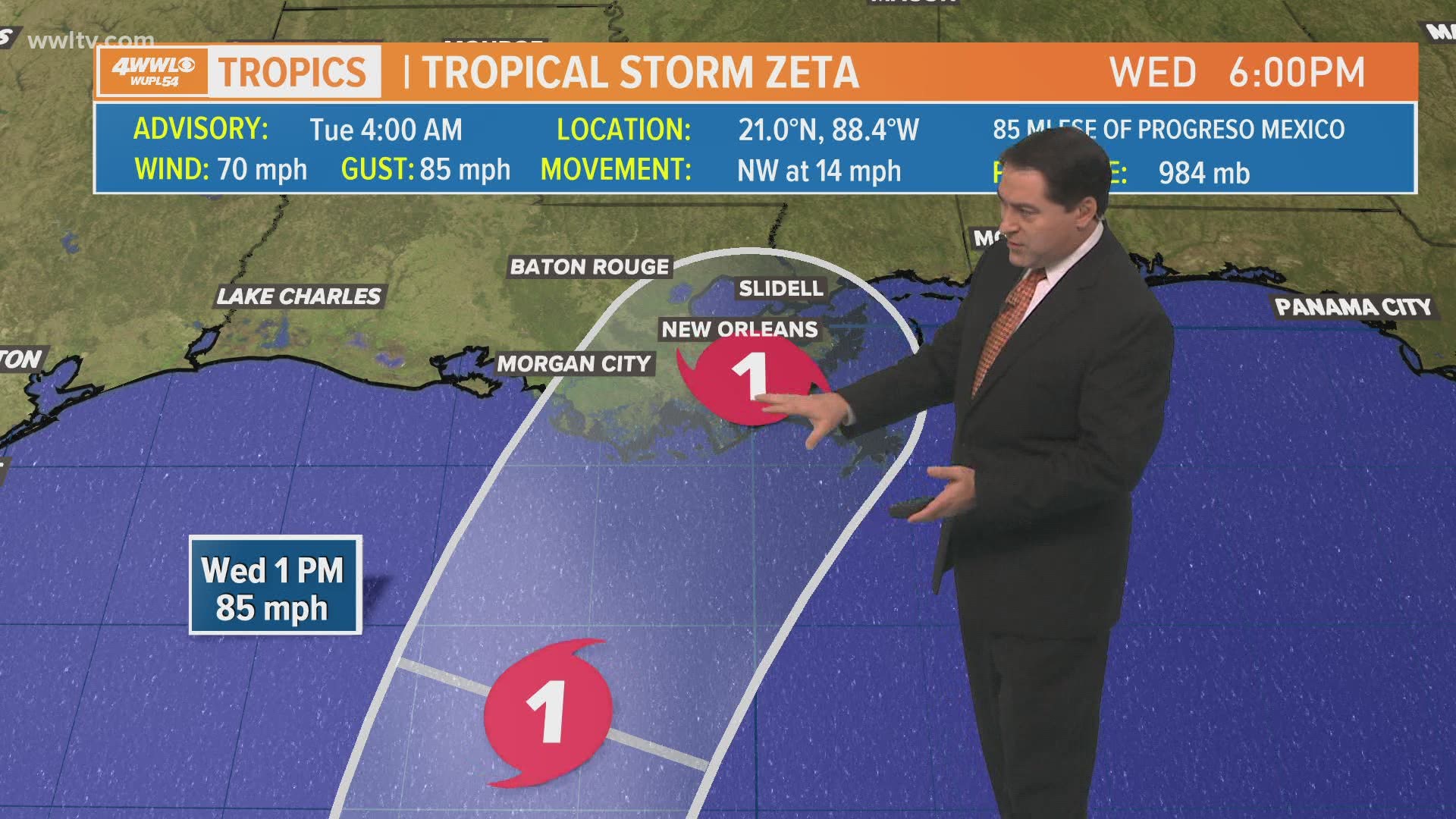 Tuesday 4 am Tropical Update: Zeta weakens to tropical storm, expected to strengthen again