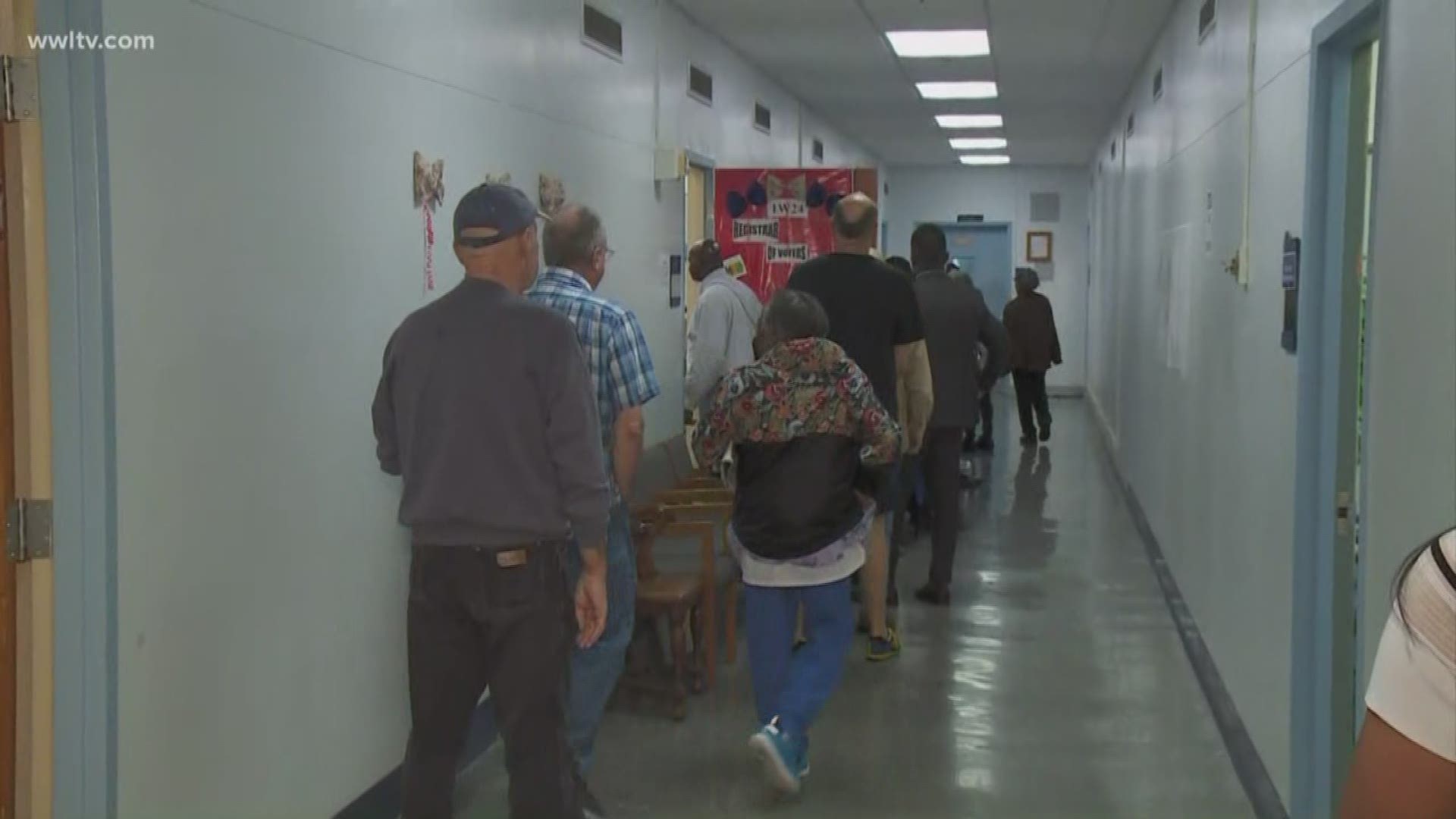 There were some nice-sized lines at New Orleans city hall as early voting began Tuesday.