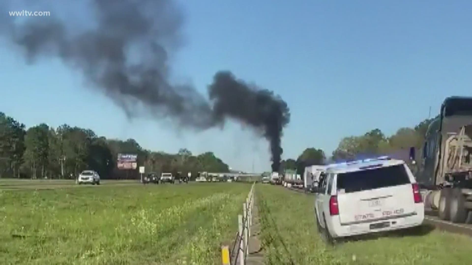 'Several' hurt in fiery crash on I12 in Hammond, firefighters say