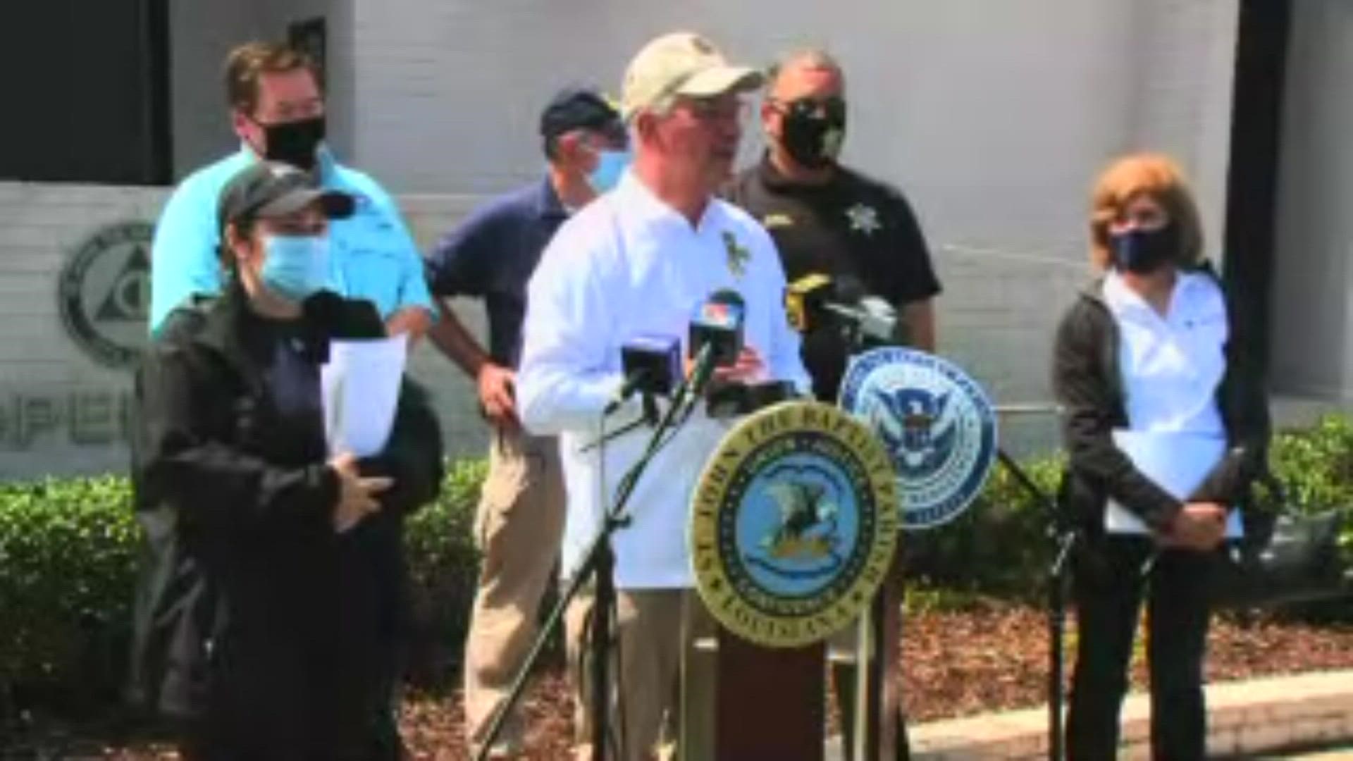 Gov. John Bel Edwards and other officials give an update on the response to the damage caused by Hurricane Ida, looters and power outages.