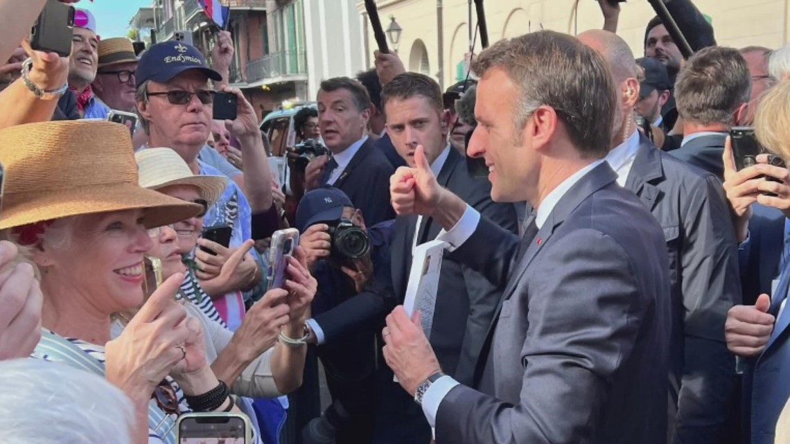 Crowds Turn Out To See French President Macron | Wwltv.com