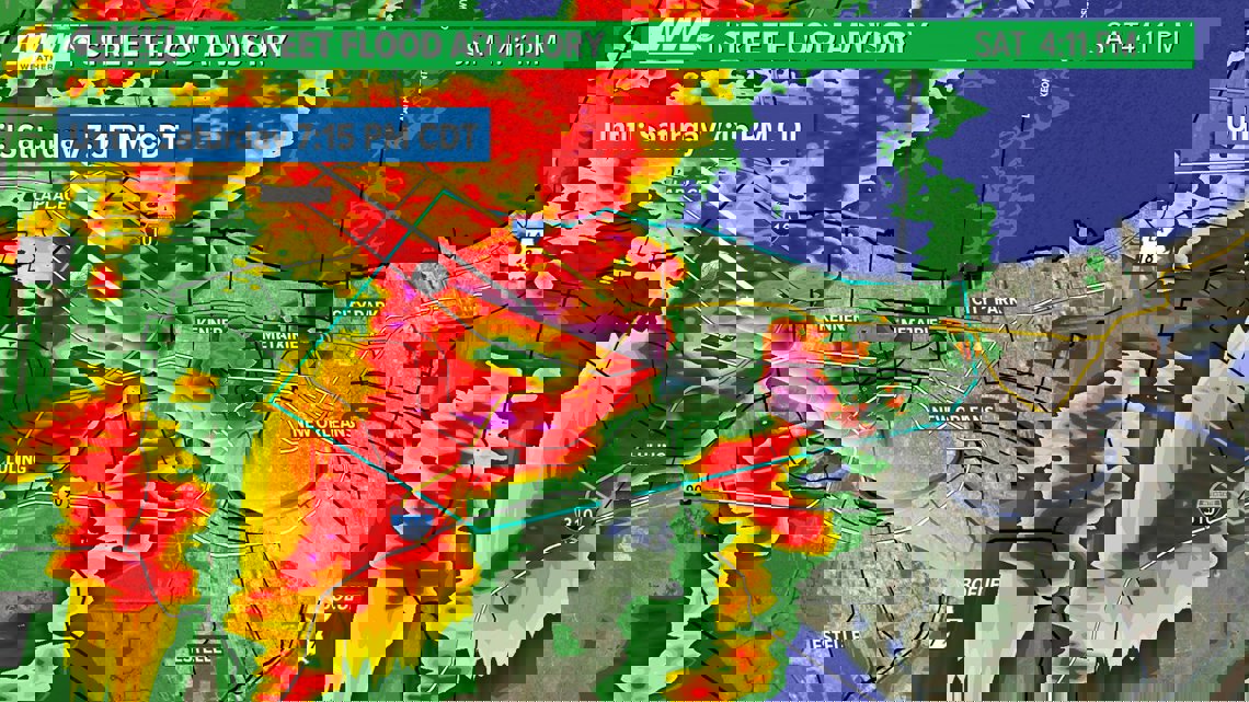 Weather Alert: Flash Flood Warning issued as storms move through New Orleans, surrounding areas
