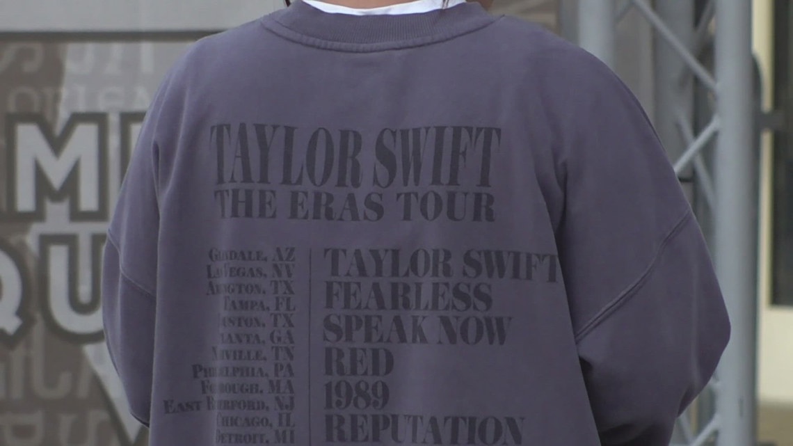 'The Eras Tour' | setup begins at Superdome, merch stands open ...