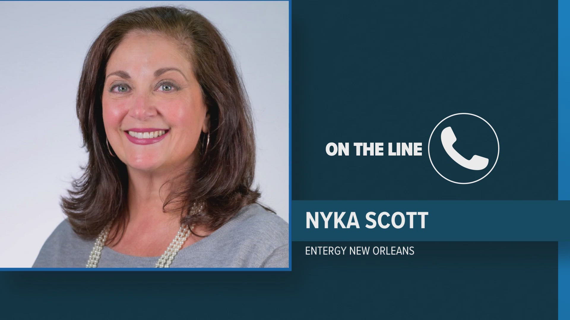 Entergy Representative, Nyka Scott, says about 50% of customers are restored with the largest power outage being in Gentilly Terrace and Carrollton neighborhoods.