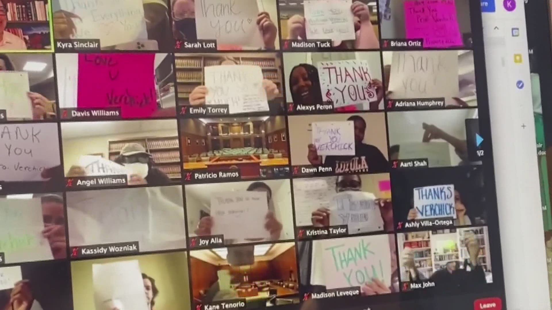 Loyola law students surprised their professor with a great virtual thank you.