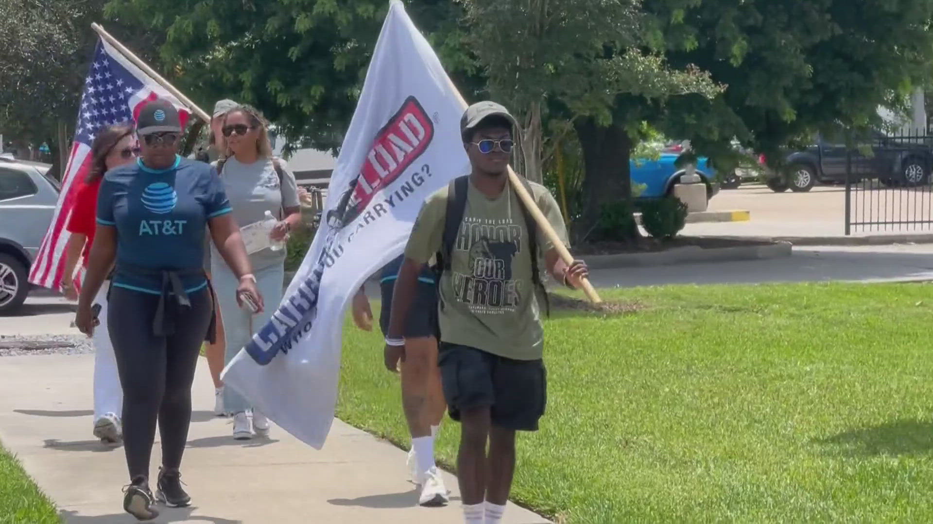 People from the north and south shores showed up to walk in honor of those who lost their lives in the line of duty. They will end the walking tour in Dallas Monday.