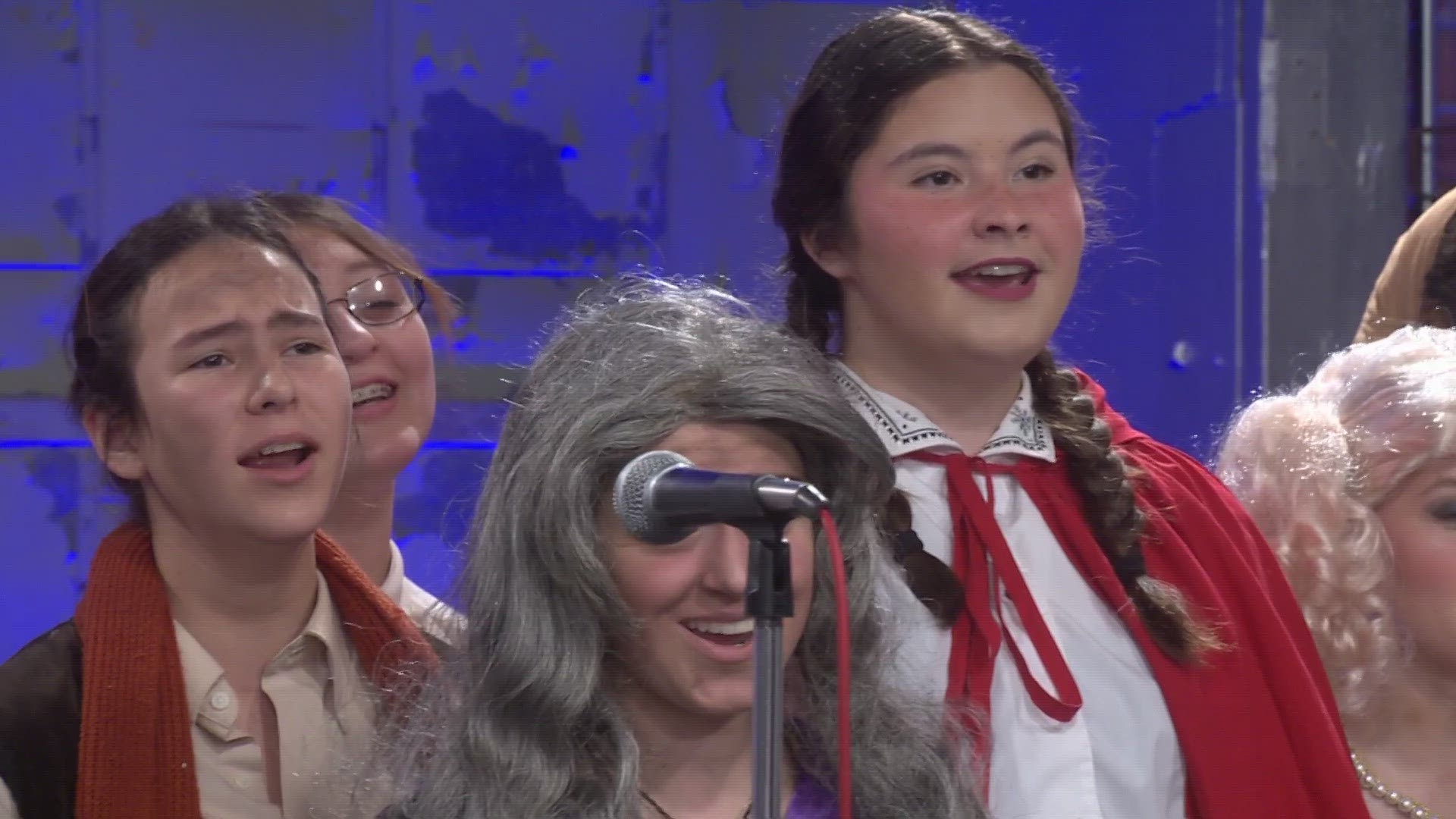 Cabrini High students give us a live preview of their upcoming production of "Into the Woods," which is costumed and choreographed by students.
