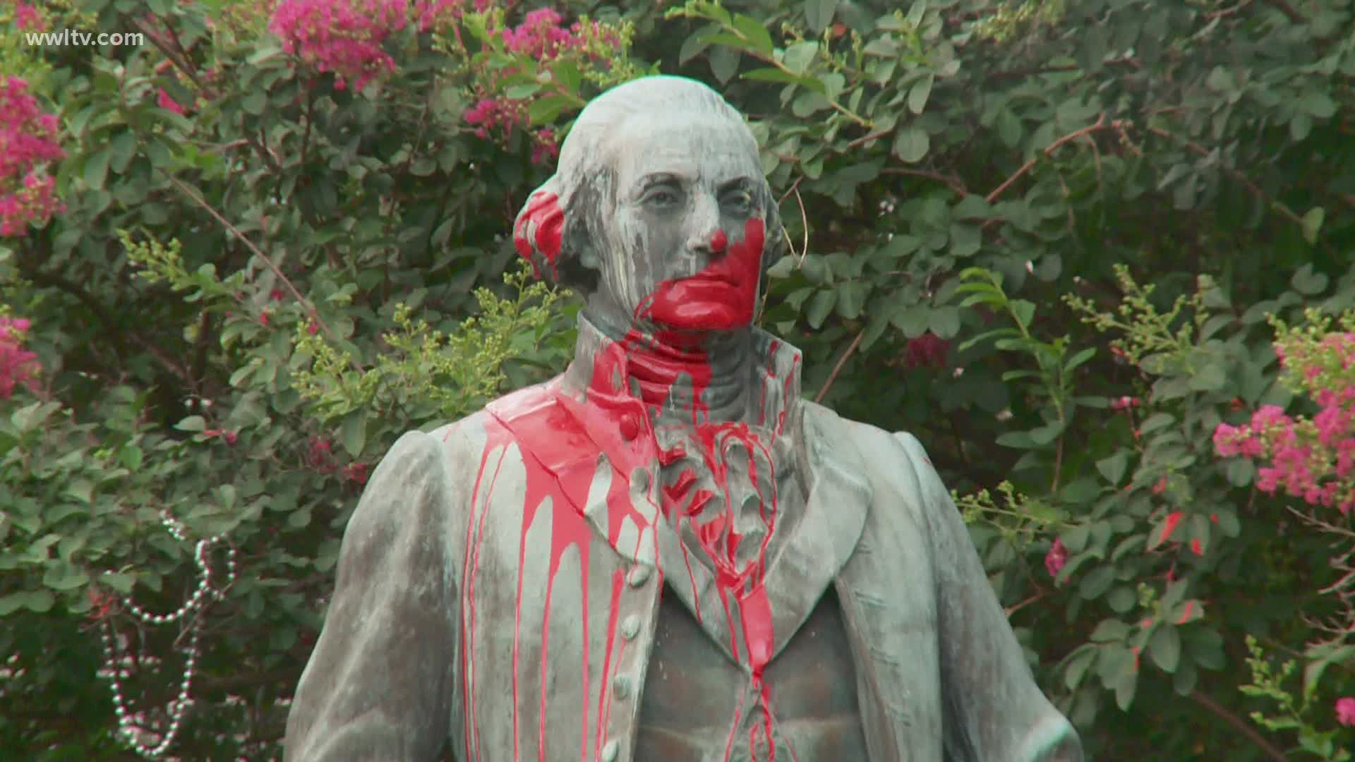 This is the latest of several statues vandalized in New Orleans over the past week.