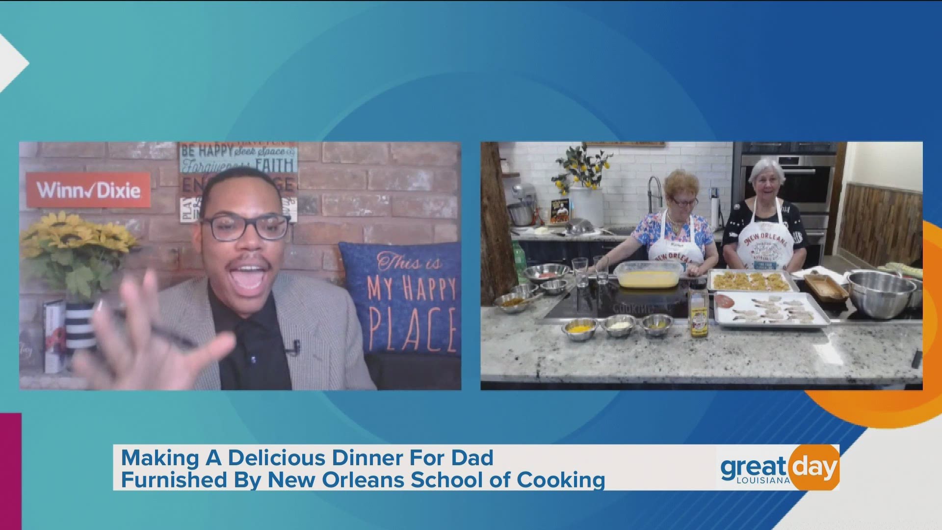 Anne and Harriet from the New Orleans School of Cooking shared an appetizer recipe and drink recipe for Father's Day.