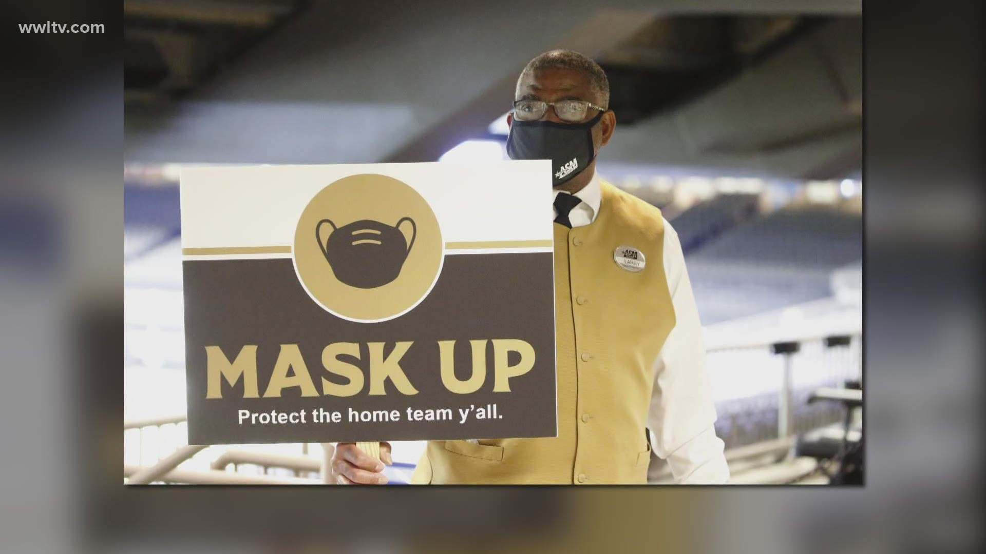 The chairman of the LSED says if the Saints played a football game tomorrow with 100 percent capacity for fans, the city would make the dome mandate masks for all.