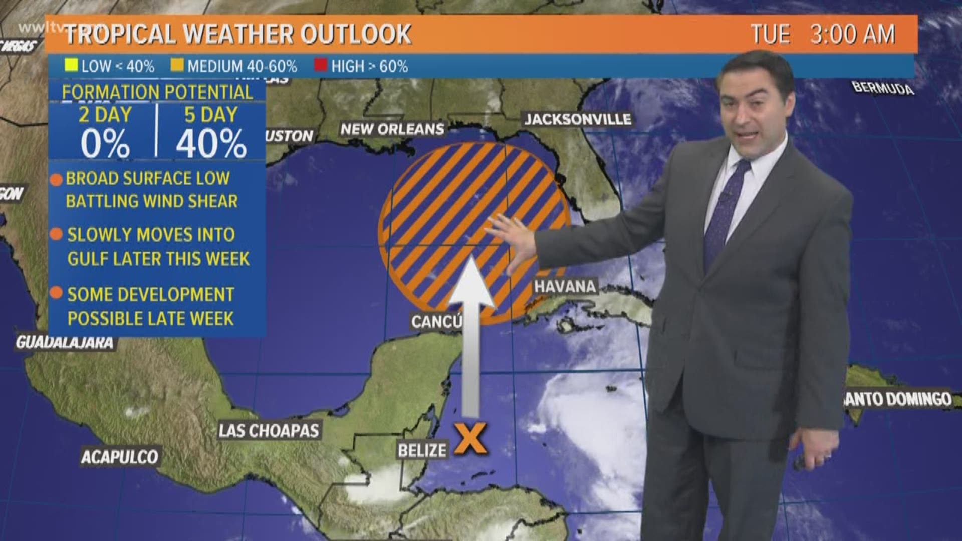 Meteorologist Dave Nussbaum says expect more scattered storms today with heavy rain that could lead to street flooding. Plus, he has an update on Invest 90 in the Caribbean.