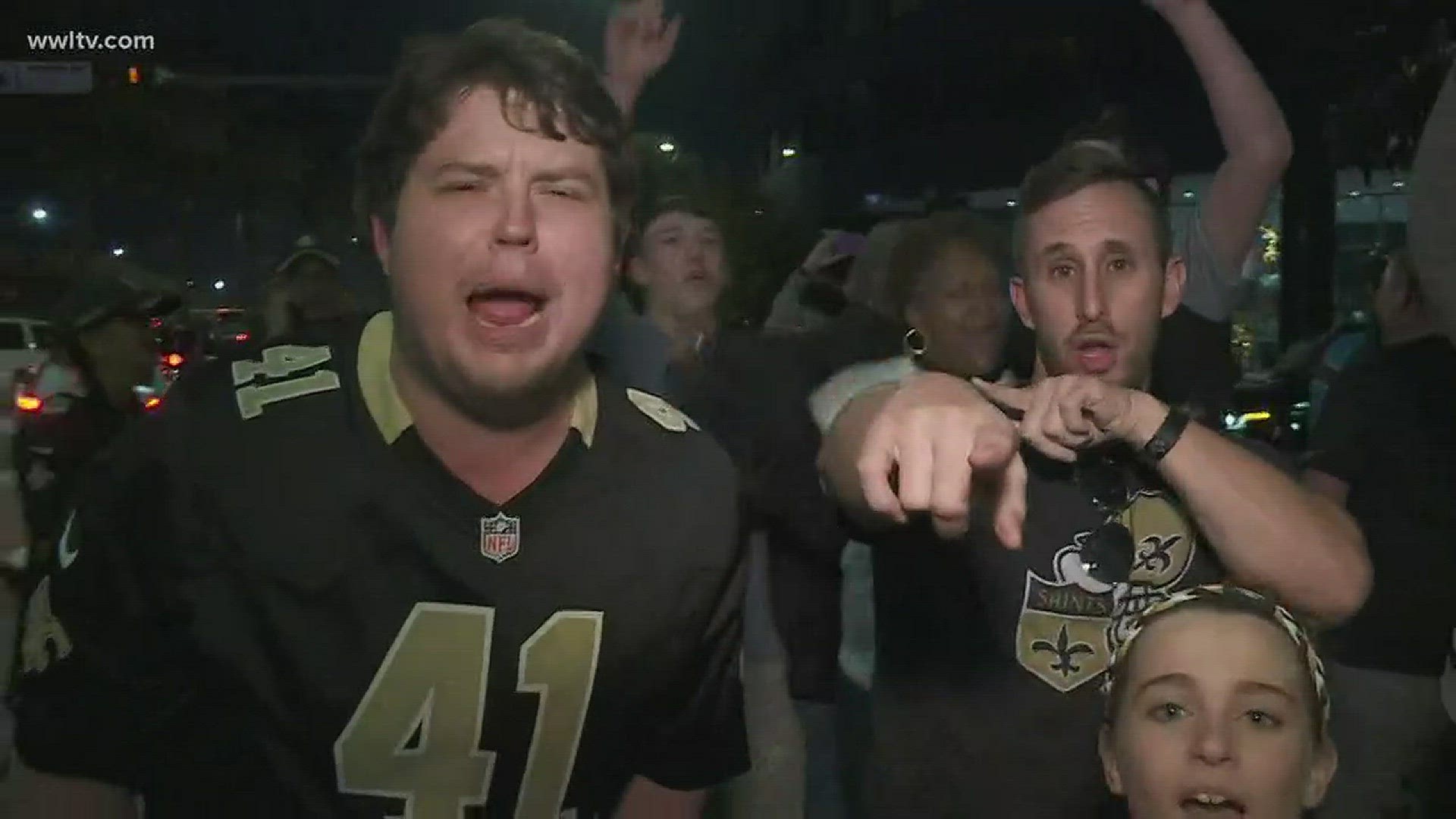 The Saints fans were hyped after the team's big win over the Panthers Sunday.