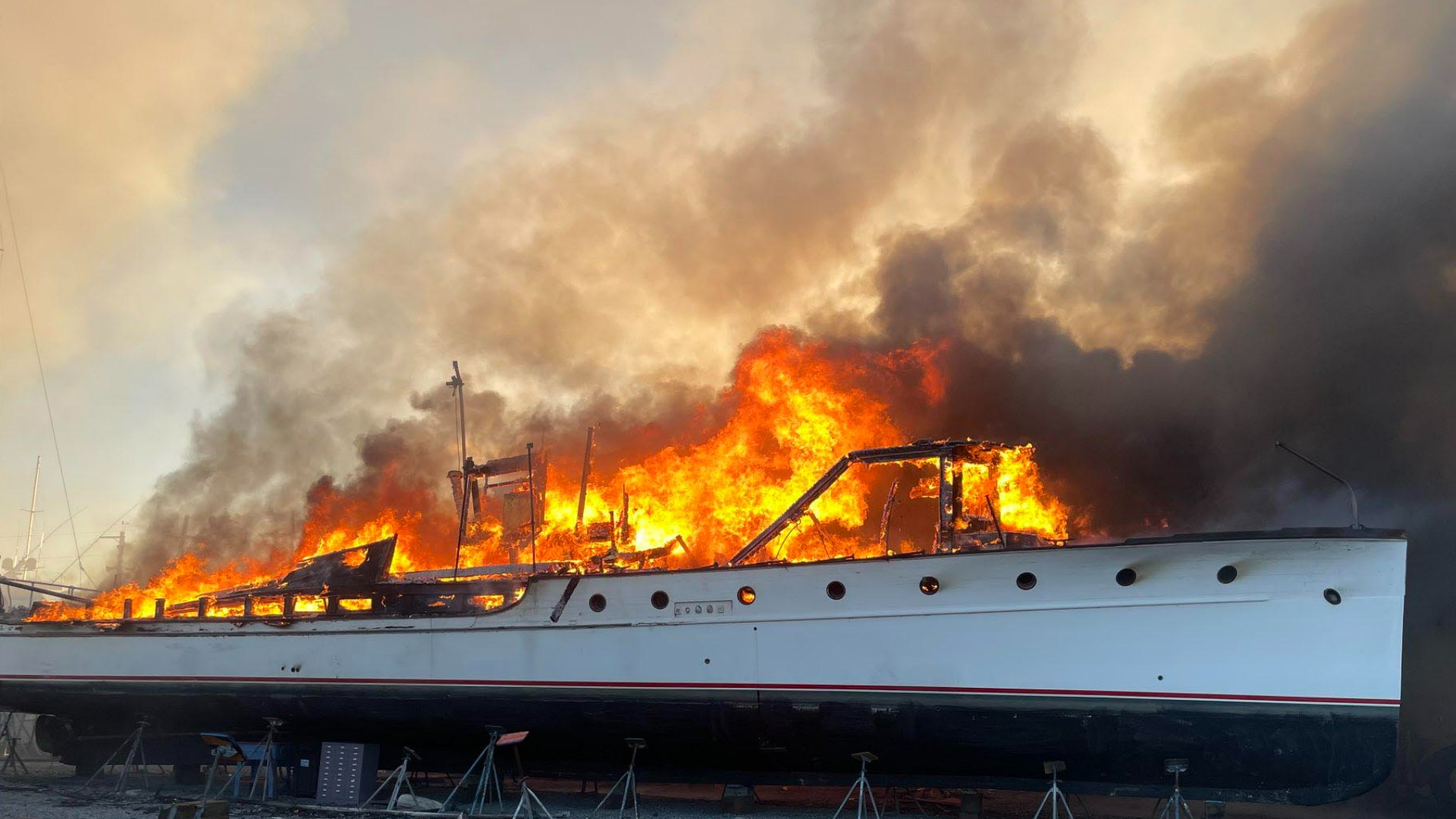 A three-alarm fire at the Seabrook Harbor and Marine facility in New Orleans left a large part of the facility and several boats badly damaged Sunday morning.