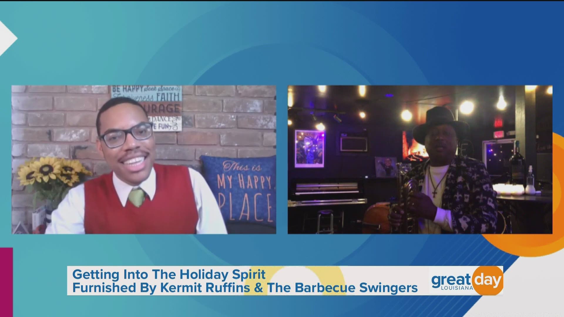 Kermit Ruffins & The Barbecue Swingers performed their holiday song, "A Saints Christmas."