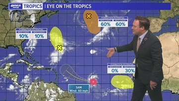 Tropical Storm Sam forms, forecast to become major hurricane
