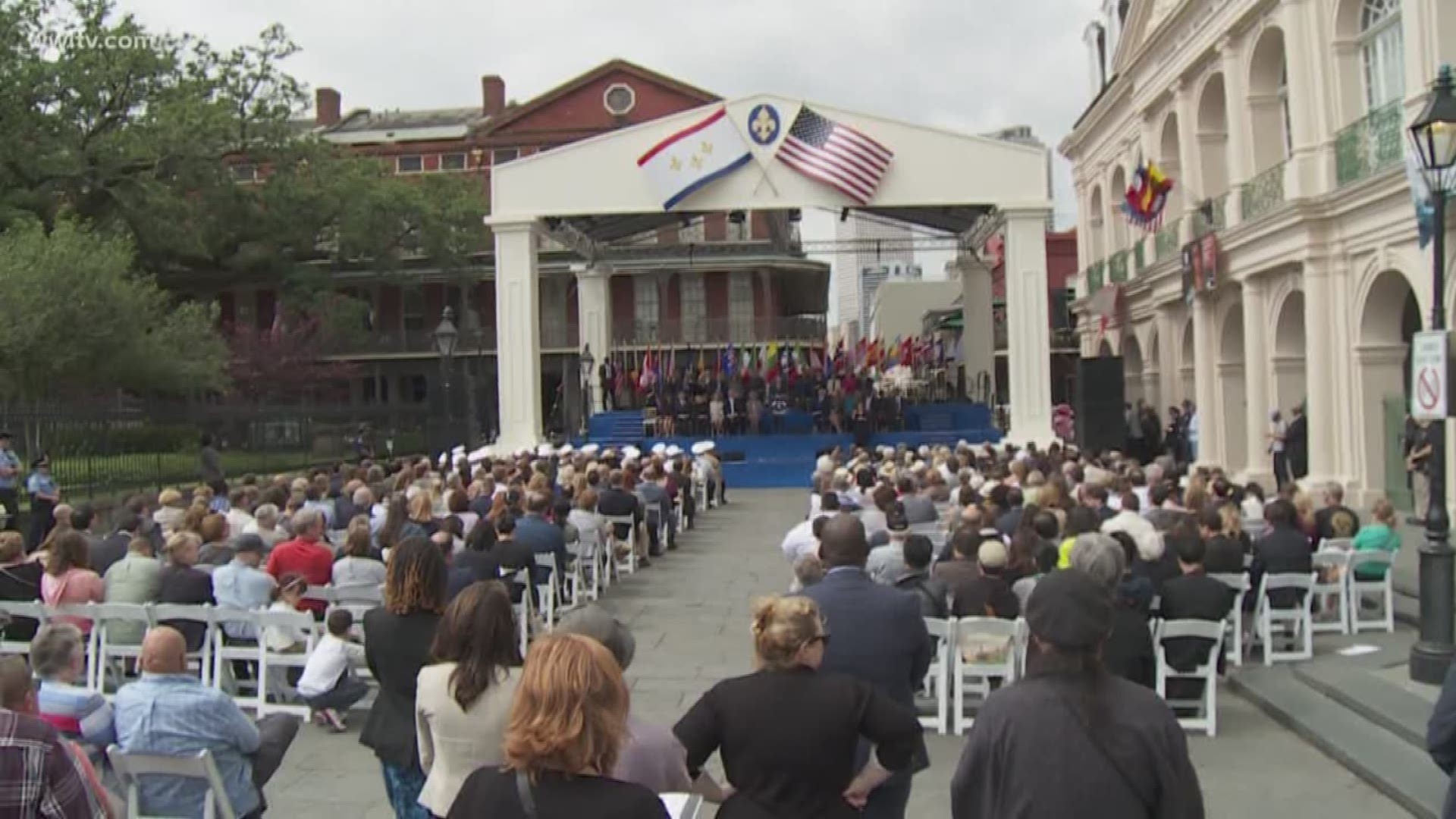 The mayor, governor and several special guests celebrated New Orleans' tricentennial. 